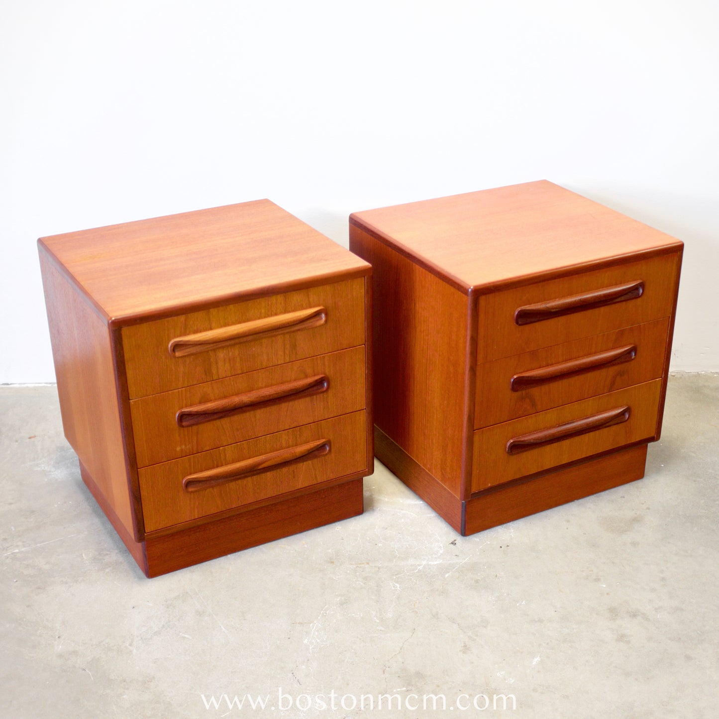 G-Plan "Fresco" Teak Pair of 3 Drawer Nightstands - #B92