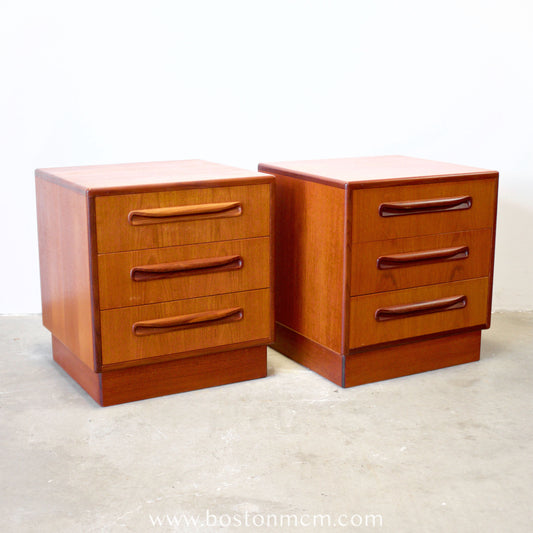 G-Plan "Fresco" Teak Pair of 3 Drawer Nightstands - #B92