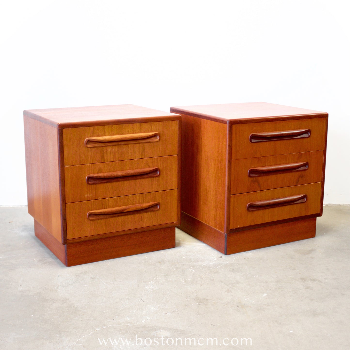 G-Plan "Fresco" Teak Pair of 3 Drawer Nightstands - #B92