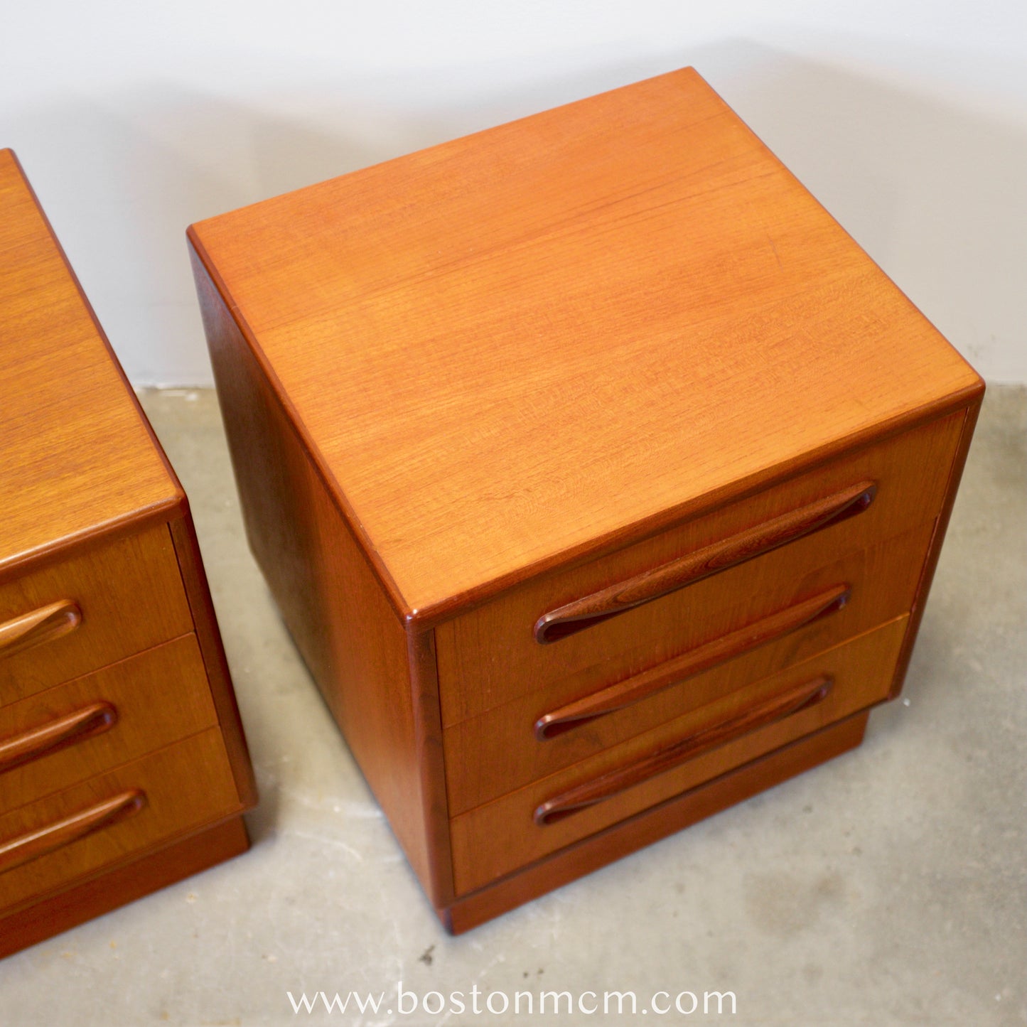 G-Plan "Fresco" Teak Pair of 3 Drawer Nightstands - #B92
