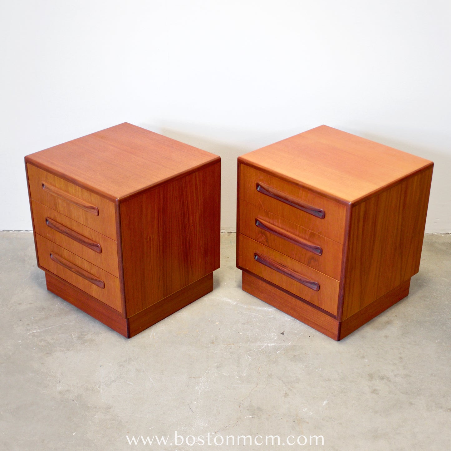 G-Plan "Fresco" Teak Pair of 3 Drawer Nightstands - #B92