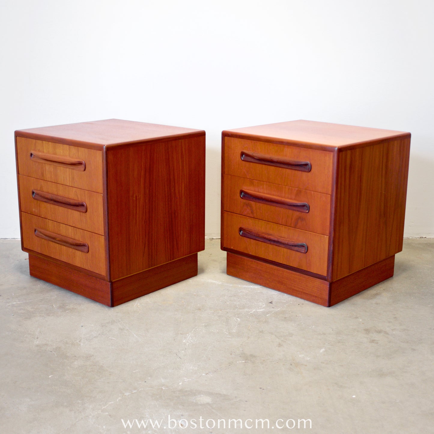 G-Plan "Fresco" Teak Pair of 3 Drawer Nightstands - #B92
