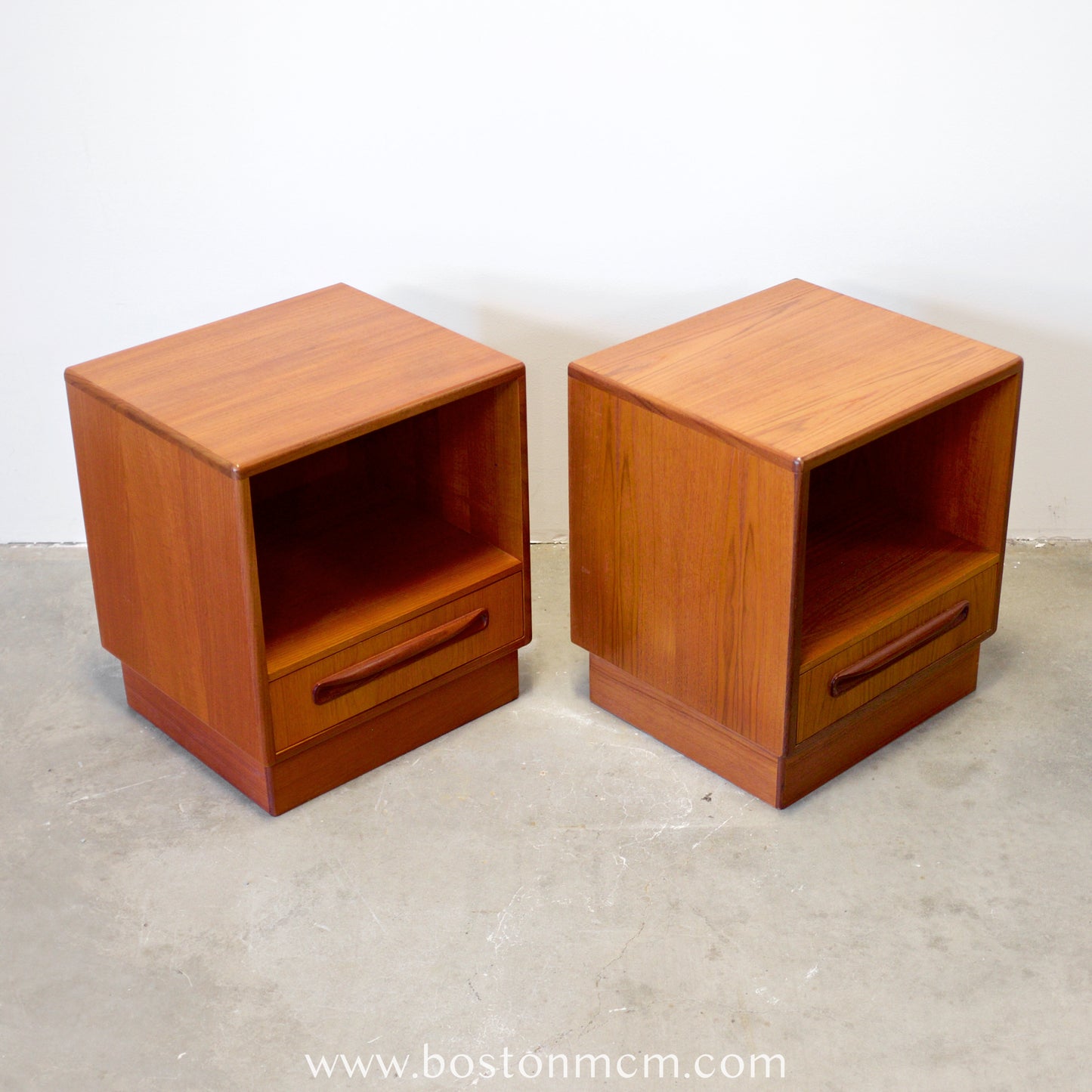 G-Plan "Fresco" Teak Pair of 1 Drawer Nightstands - #B49/76