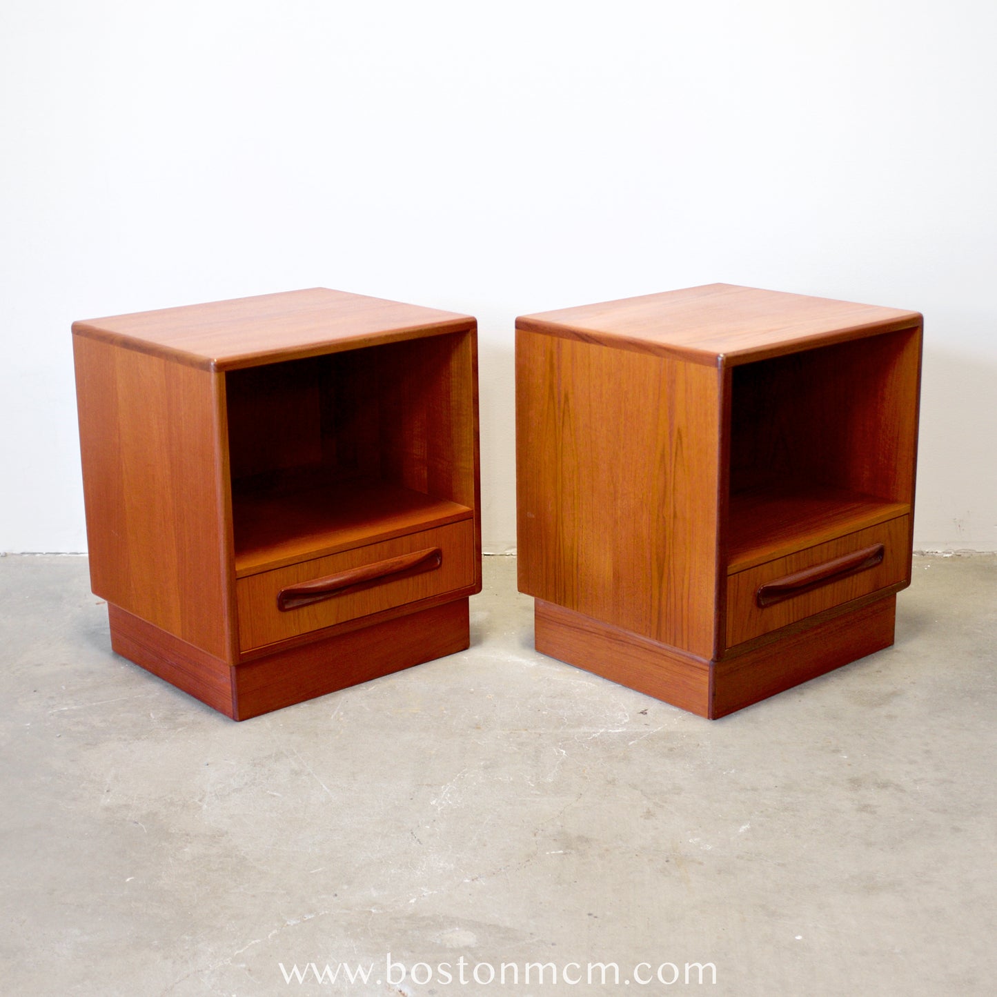 G-Plan "Fresco" Teak Pair of 1 Drawer Nightstands - #B49/76
