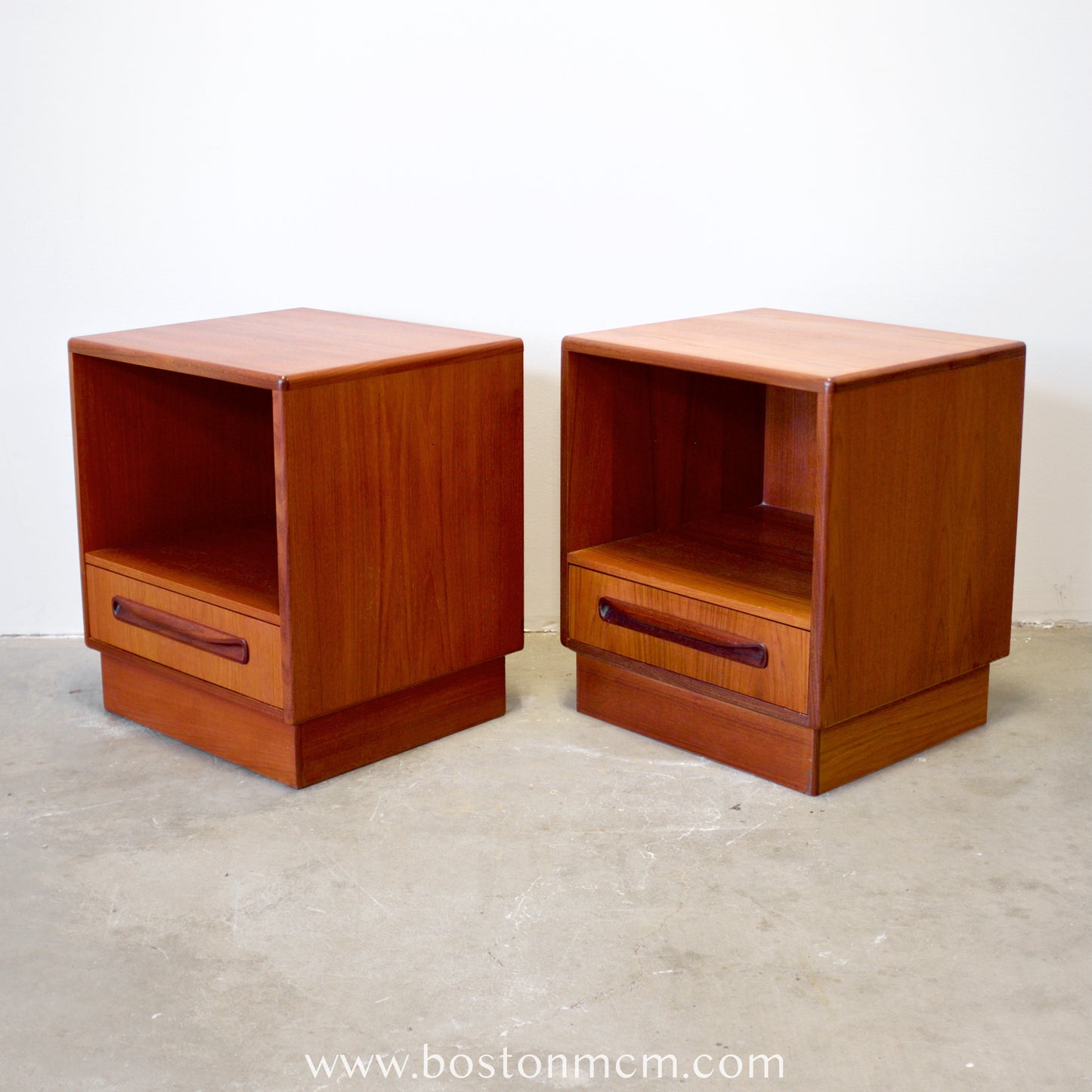 G-Plan "Fresco" Teak Pair of 1 Drawer Nightstands - #B49/76
