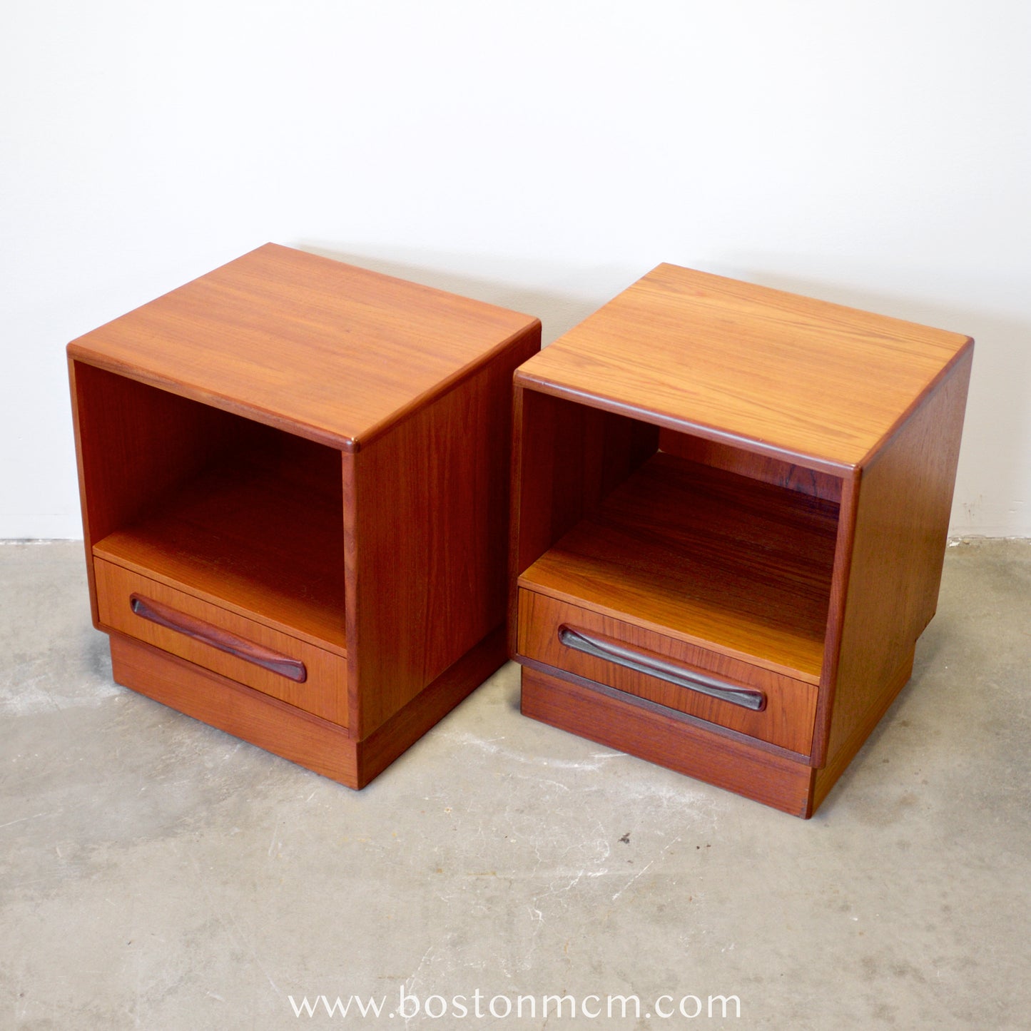 G-Plan "Fresco" Teak Pair of 1 Drawer Nightstands - #B49/76