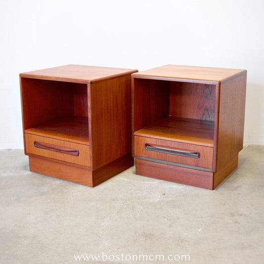 G-Plan "Fresco" Teak Pair of 1 Drawer Nightstands - #B49/76