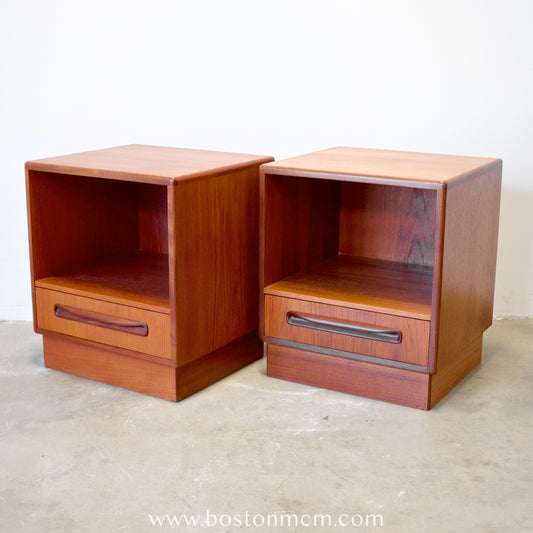 G-Plan "Fresco" Teak Pair of 1 Drawer Nightstands - #B49/76