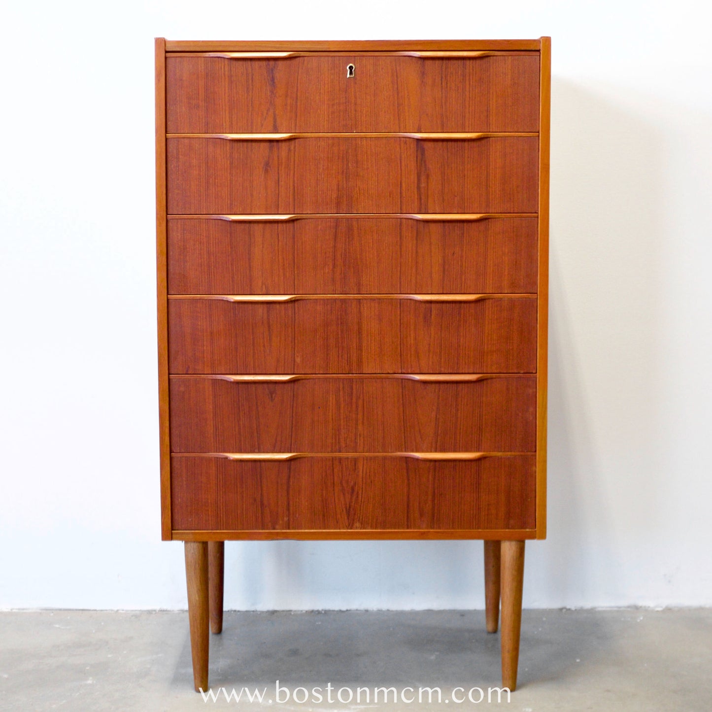 Danish Teak Six Drawer Dresser - #A1511
