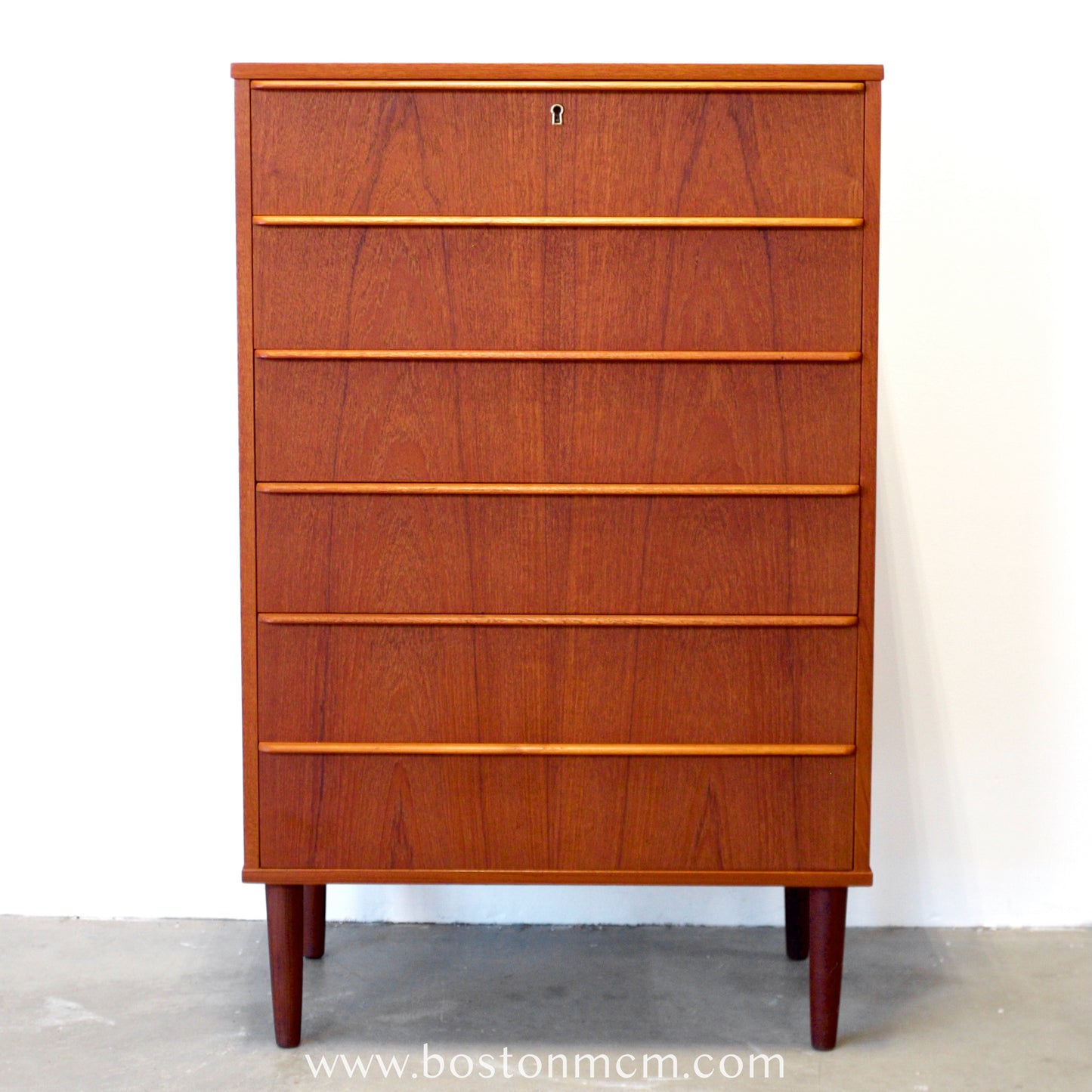 Si Bomi Møbler Danish Teak Six Drawer Tall Dresser - #A1507