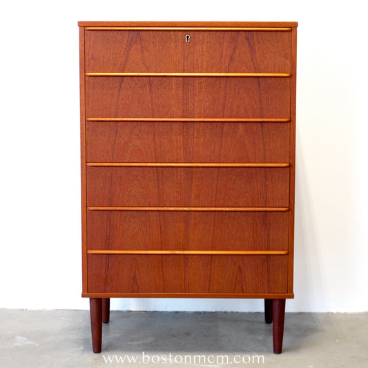 Si Bomi Møbler Danish Teak Six Drawer Tall Dresser - #A1507