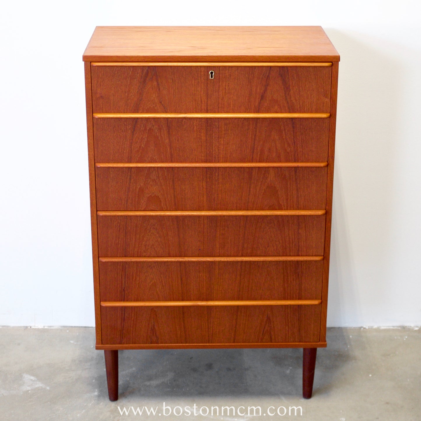 Si Bomi Møbler Danish Teak Six Drawer Tall Dresser - #A1507