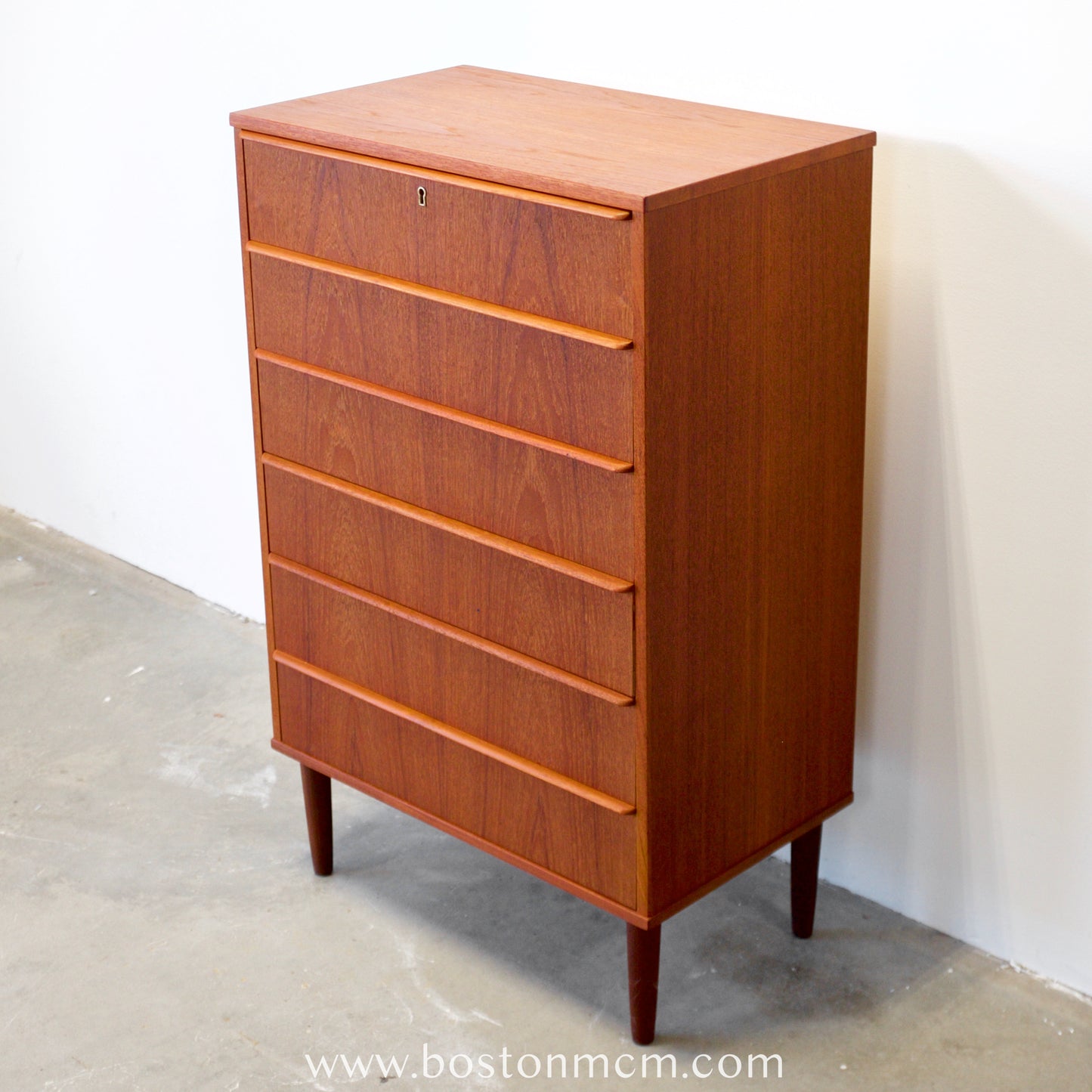 Si Bomi Møbler Danish Teak Six Drawer Tall Dresser - #A1507