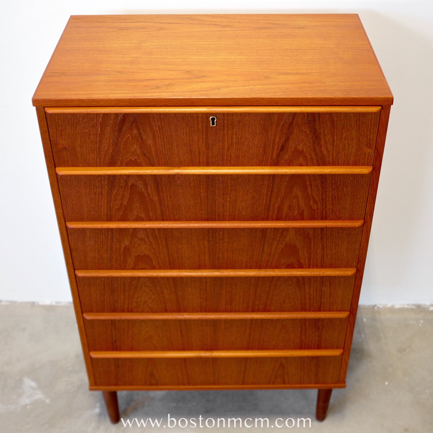 Si Bomi Møbler Danish Teak Six Drawer Tall Dresser - #A1507