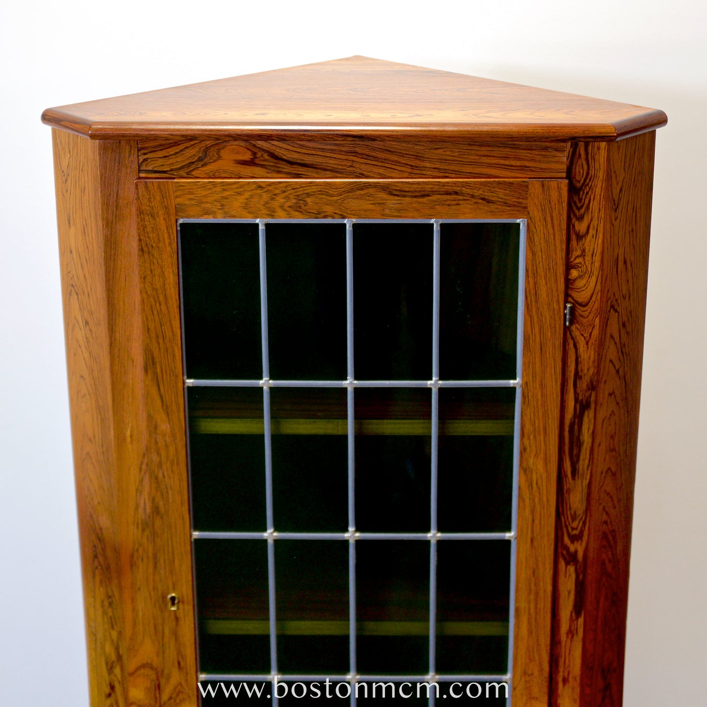 Valentinsen Møbelfabrik Rosewood Corner Cabinet with Stained Glass Door - #A1797