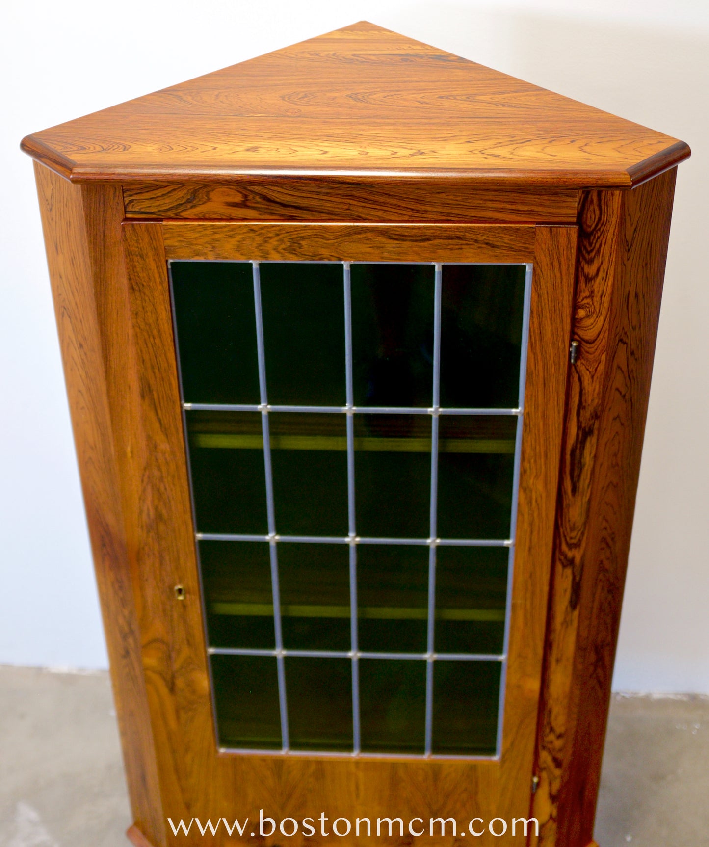 Valentinsen Møbelfabrik Rosewood Corner Cabinet with Stained Glass Door - #A1797