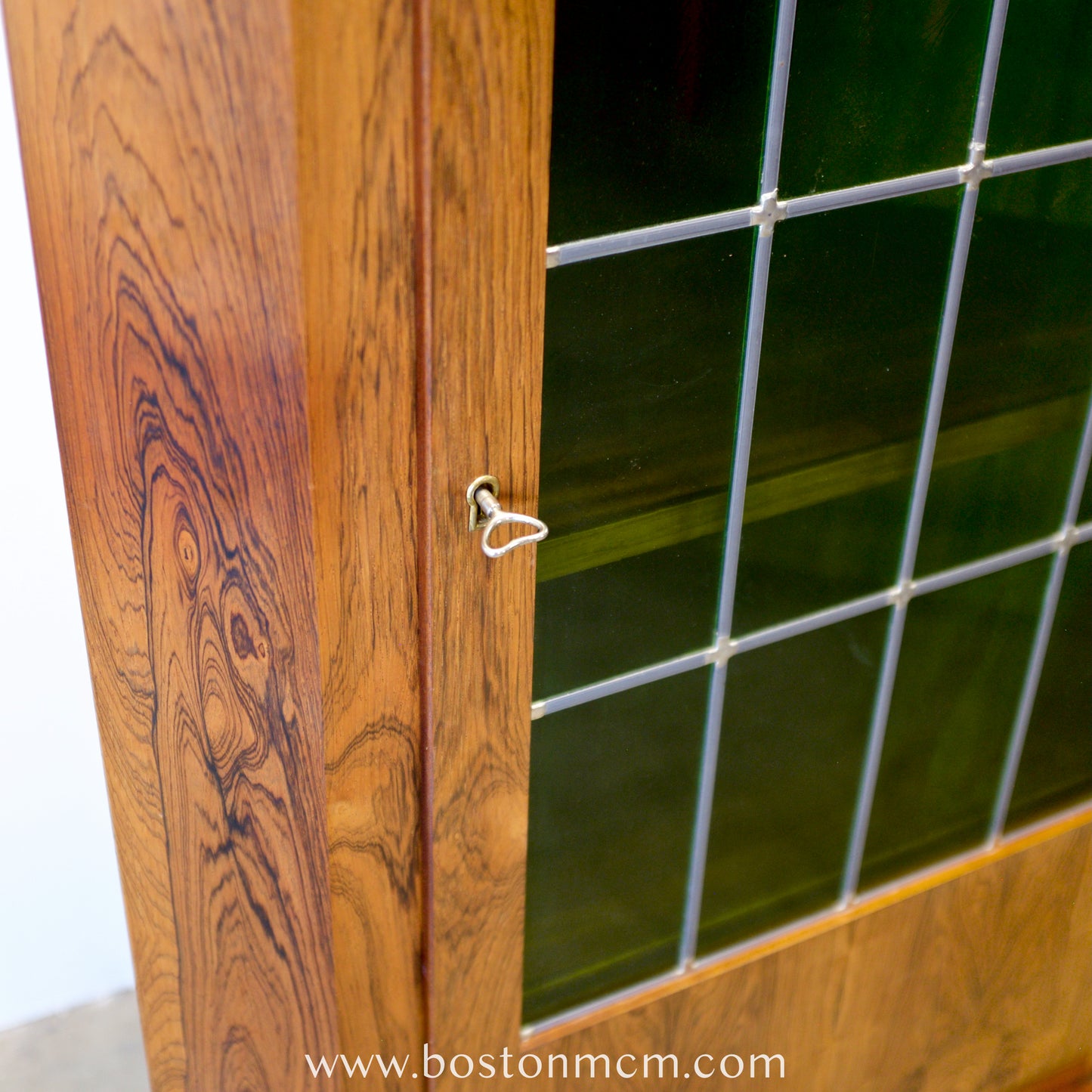 Valentinsen Møbelfabrik Rosewood Corner Cabinet with Stained Glass Door - #A1797