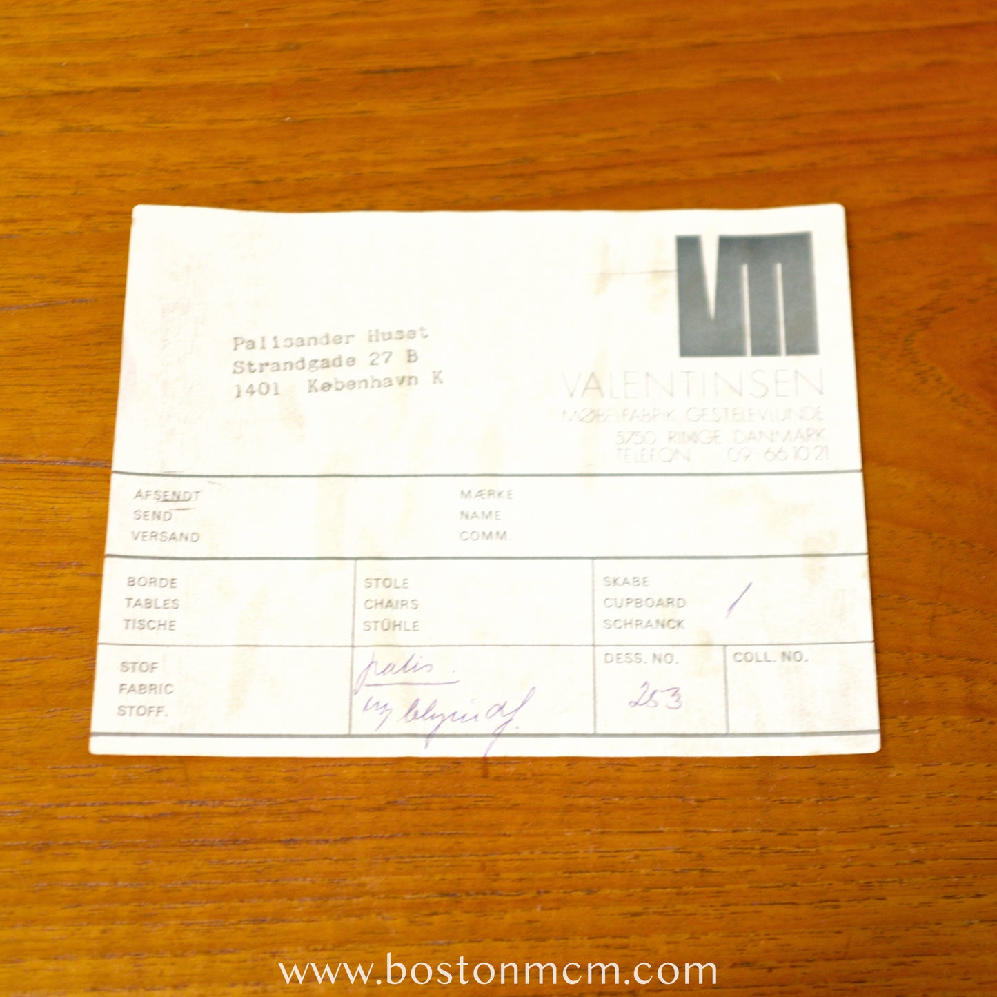 Valentinsen Møbelfabrik Rosewood Corner Cabinet with Stained Glass Door - #A1797