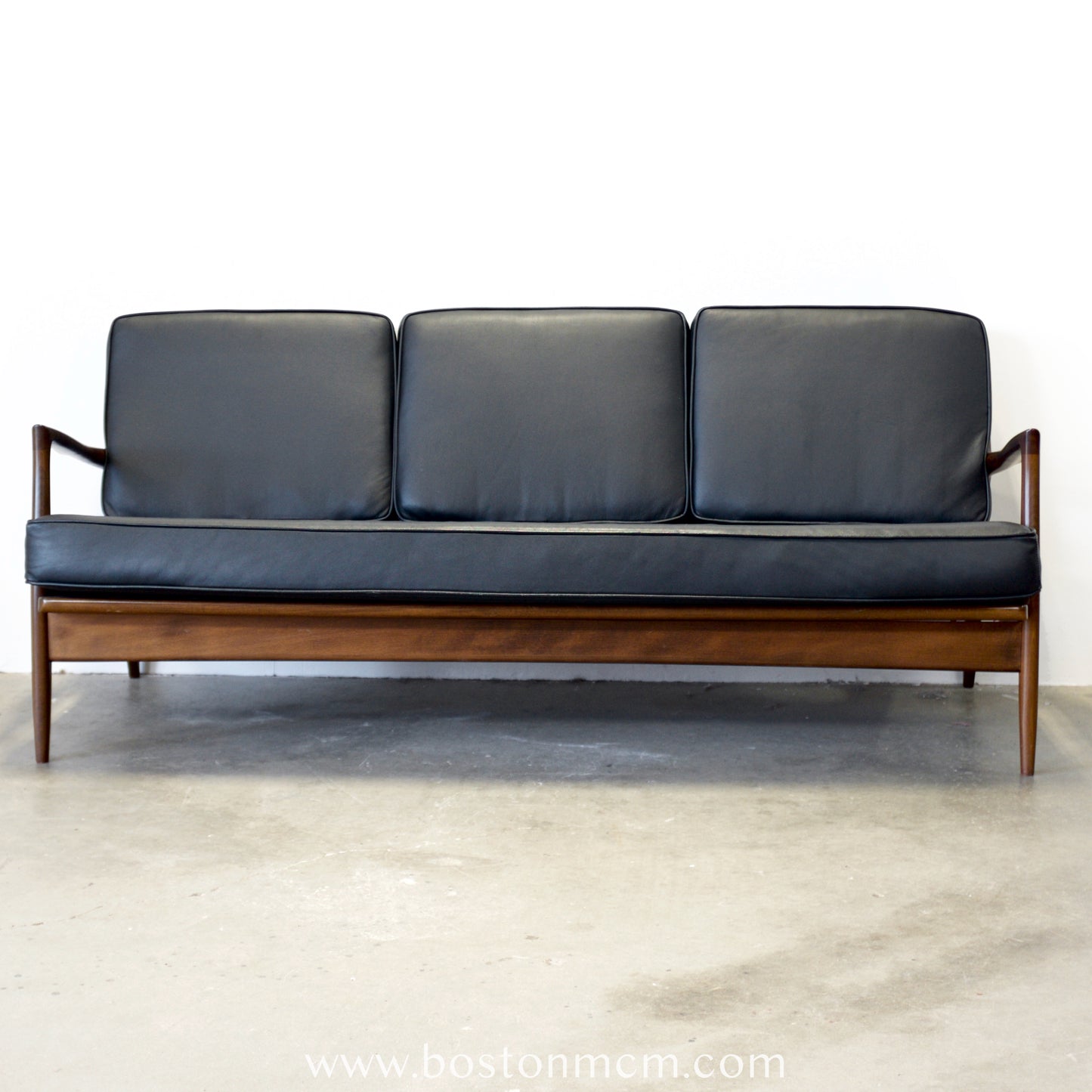 Selig Furniture Walnut Sofa Designed by Ib Kofod-Larsen - #A2084