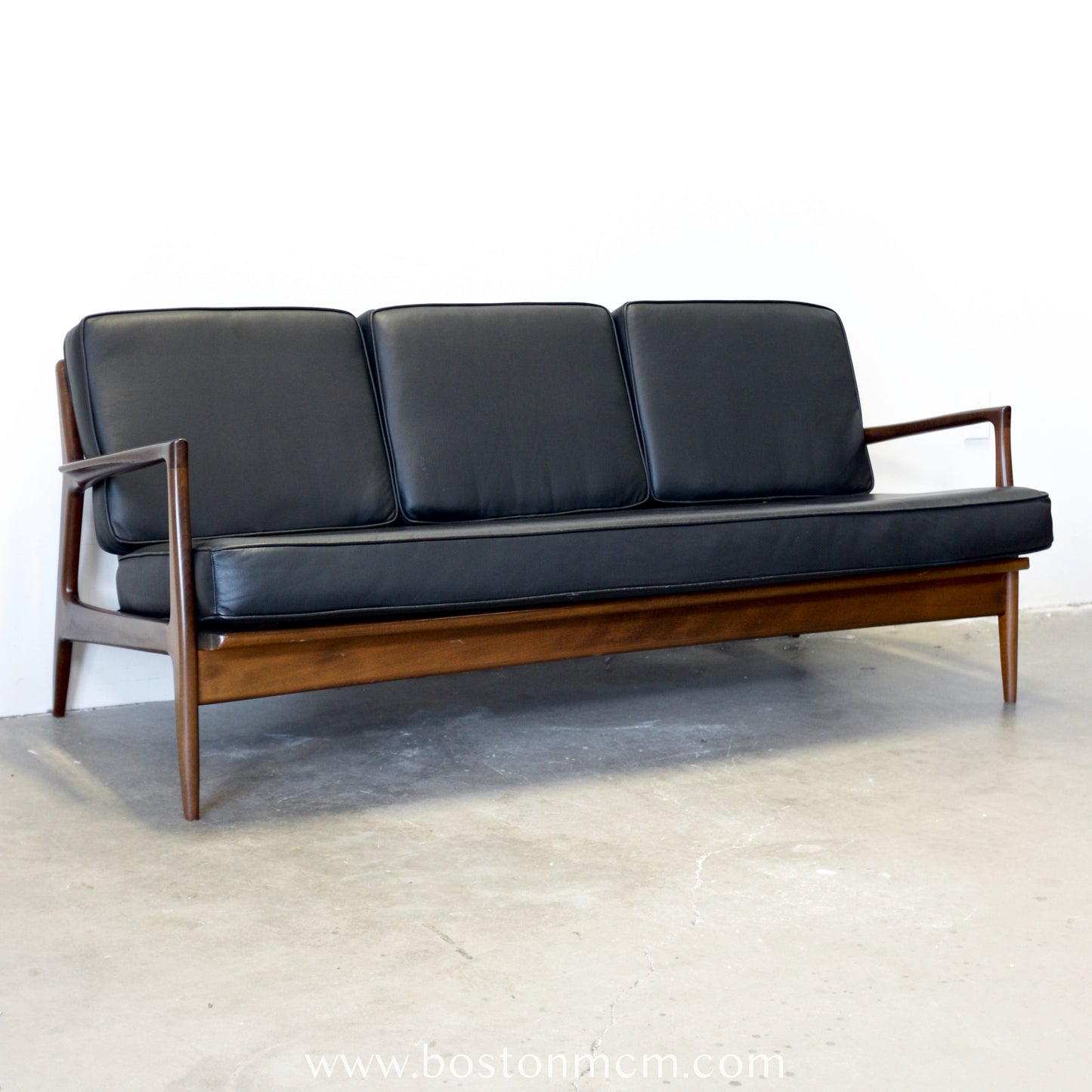 Selig Furniture Walnut Sofa Designed by Ib Kofod-Larsen - #A2084