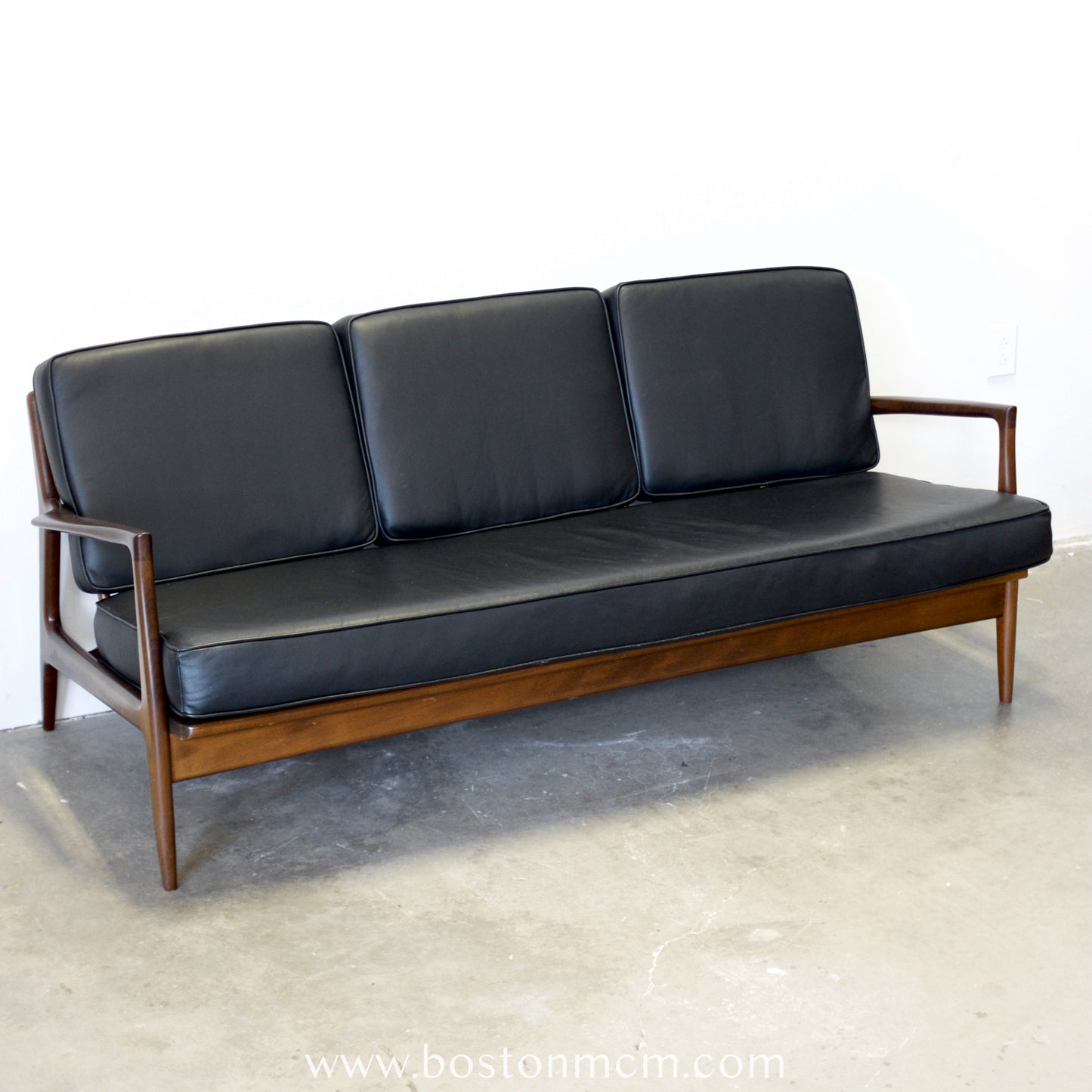 Selig Furniture Walnut Sofa Designed by Ib Kofod-Larsen - #A2084