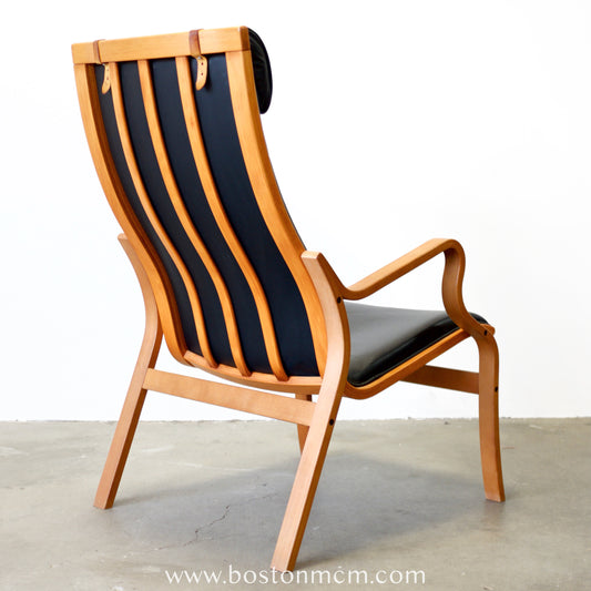 Skovby Møbelfabrik "Bern" Bentwood Beech Armchair with Leather Upholstery - #A2194