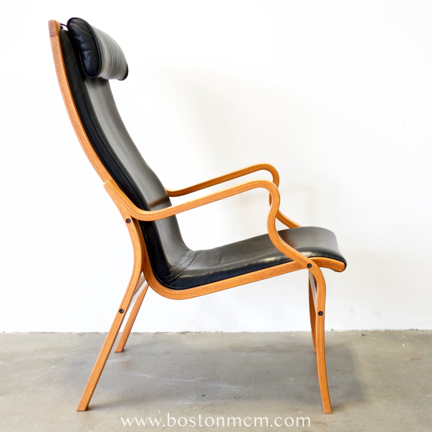 Skovby Møbelfabrik "Bern" Bentwood Beech Armchair with Leather Upholstery - #A2195