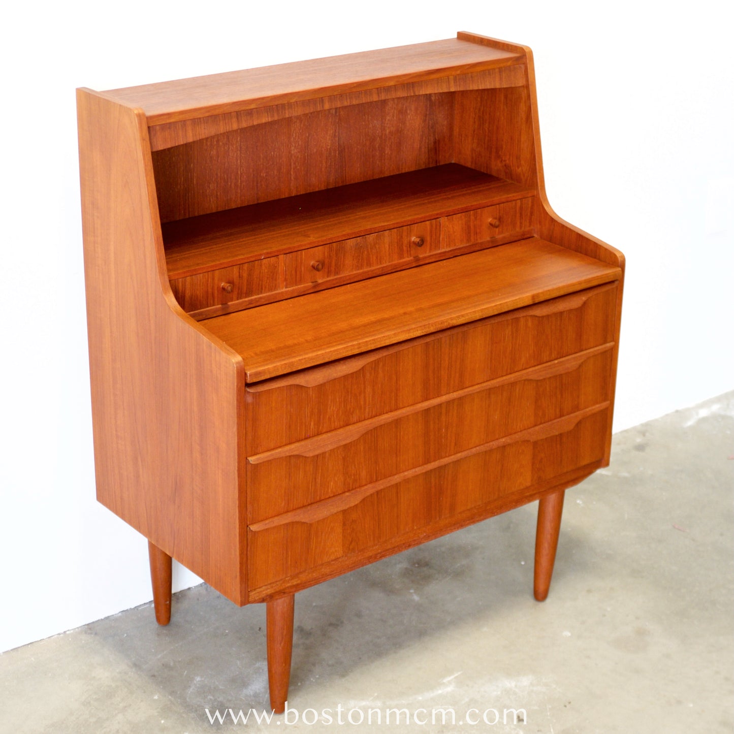 Danish Teak Secretary Desk - #A2255