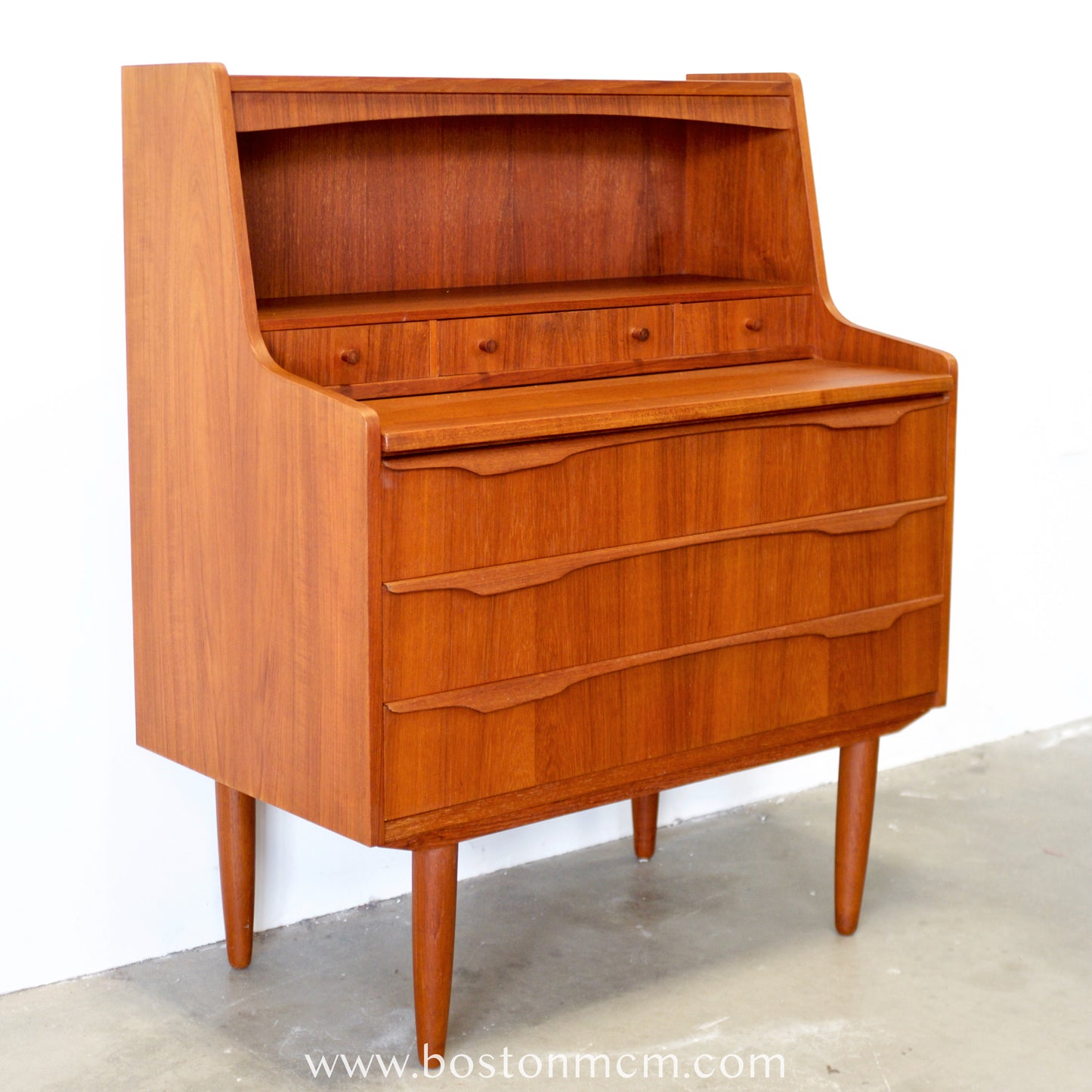 Danish Teak Secretary Desk - #A2255