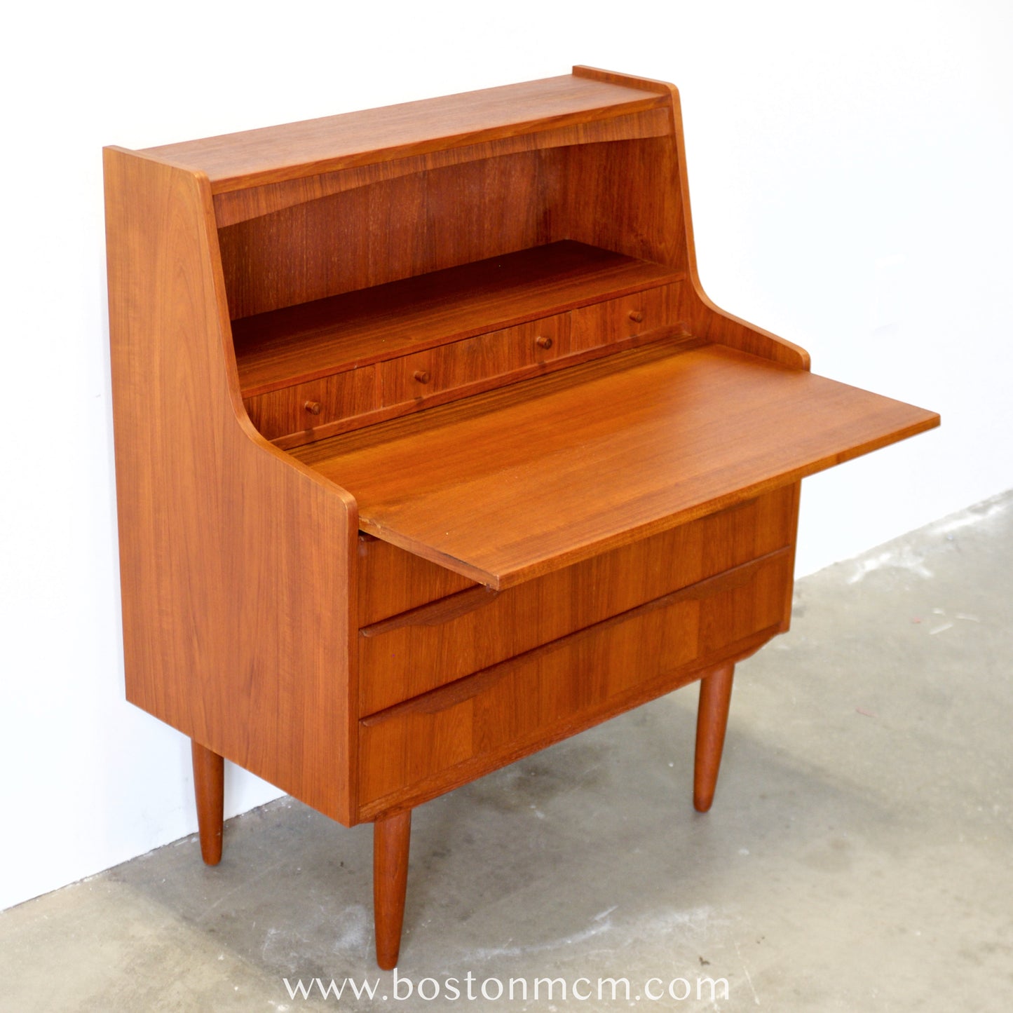Danish Teak Secretary Desk - #A2255