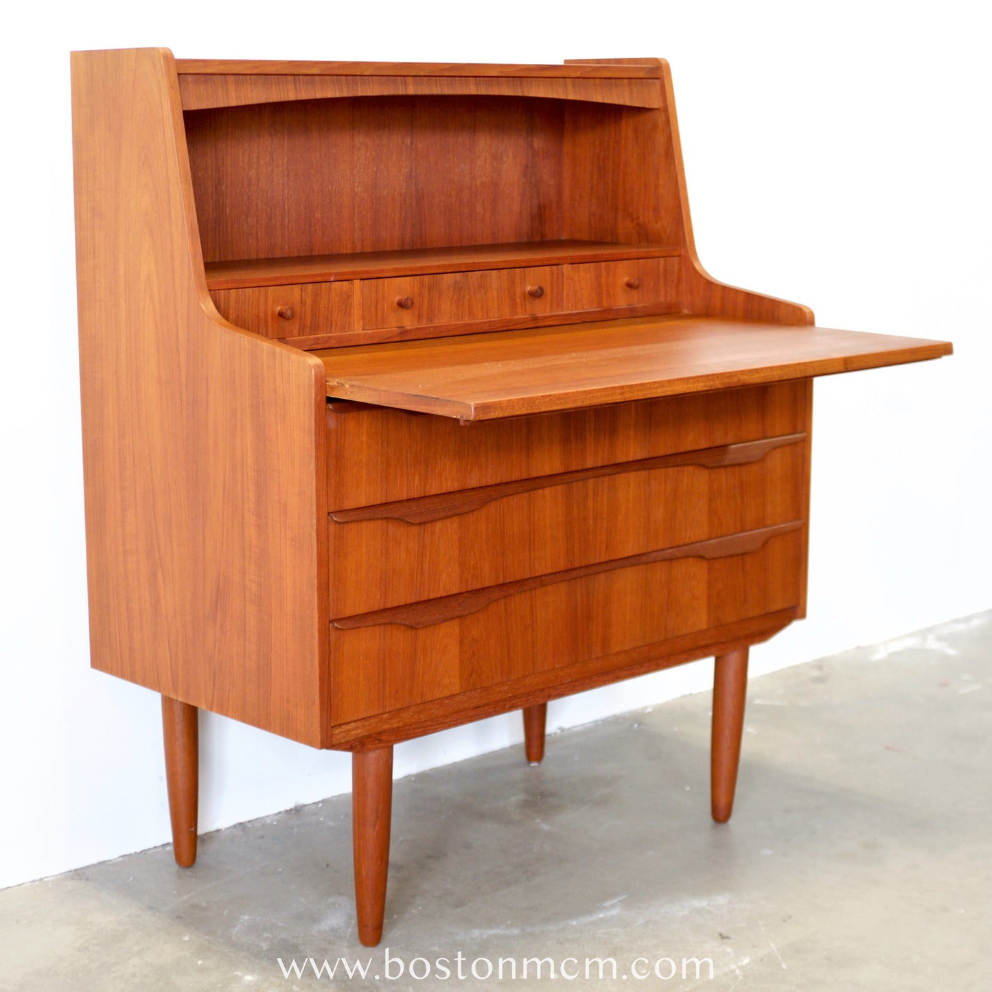 Danish Teak Secretary Desk - #A2255
