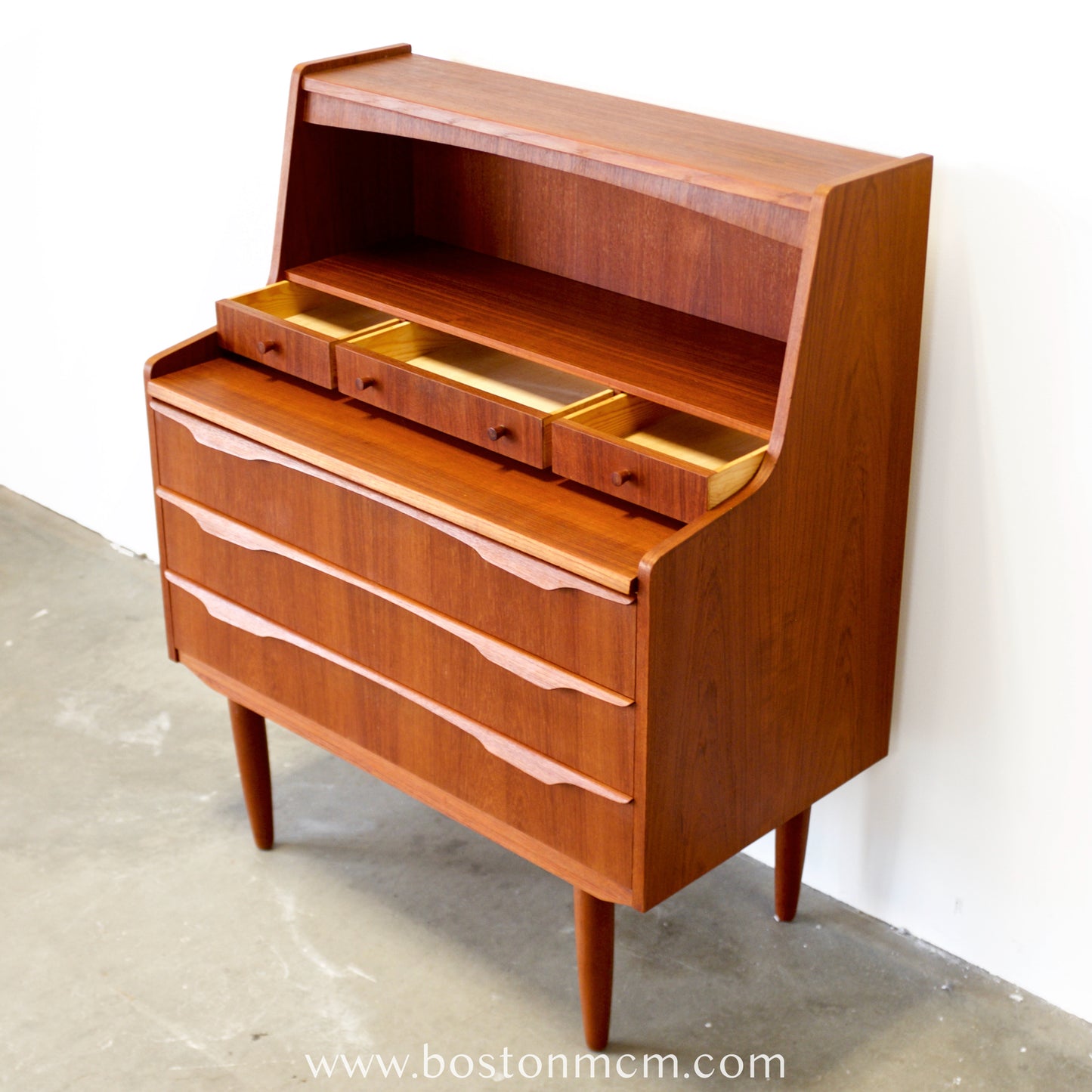 Danish Teak Secretary Desk - #A2255