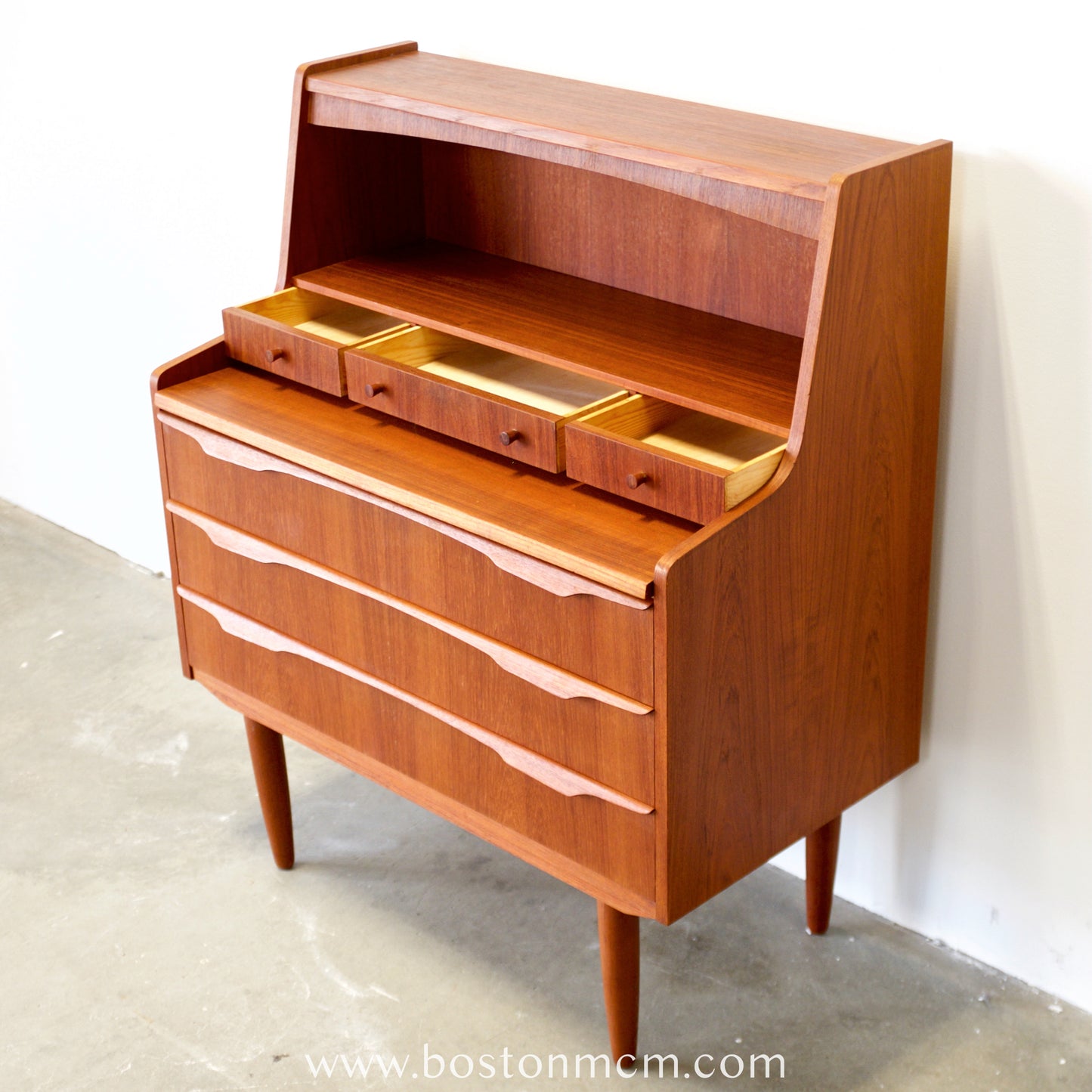 Danish Teak Secretary Desk - #A2255