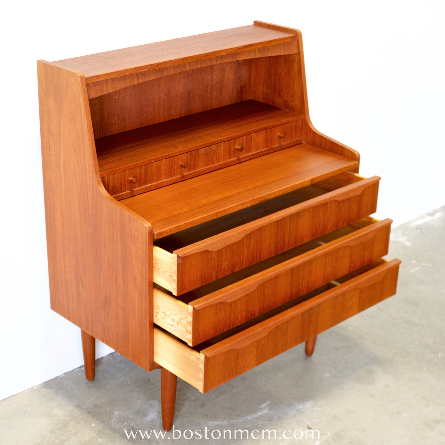 Danish Teak Secretary Desk - #A2255