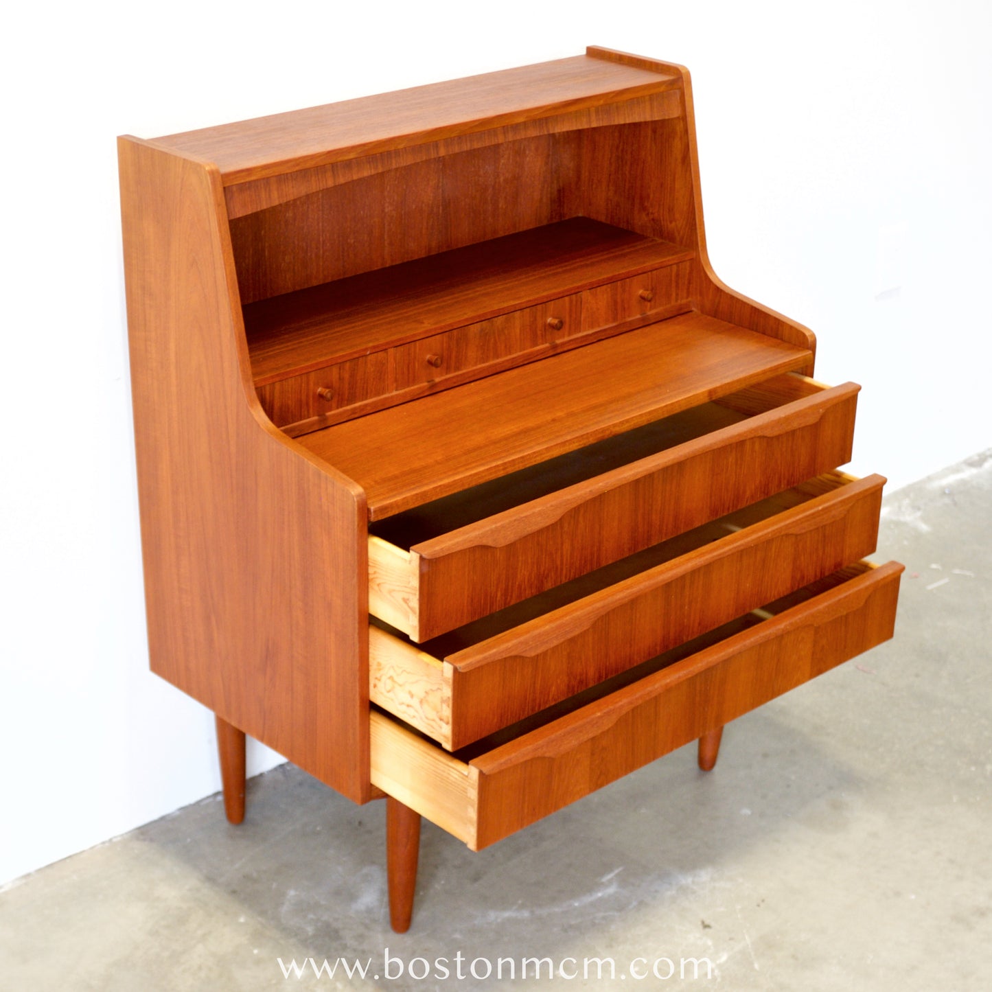 Danish Teak Secretary Desk - #A2255