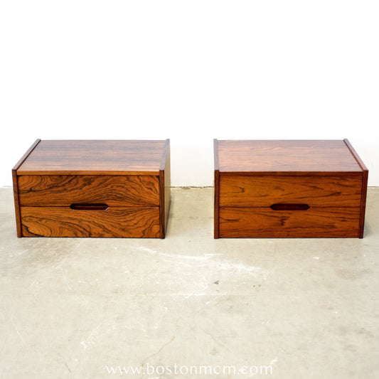 Aksel Kjersgaard Model #32 Rosewood Floating Nightstands Designed by Kai Kristiansen - #A2197