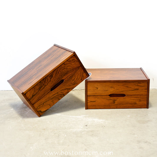 Aksel Kjersgaard Model #32 Rosewood Floating Nightstands Designed by Kai Kristiansen - #A2197