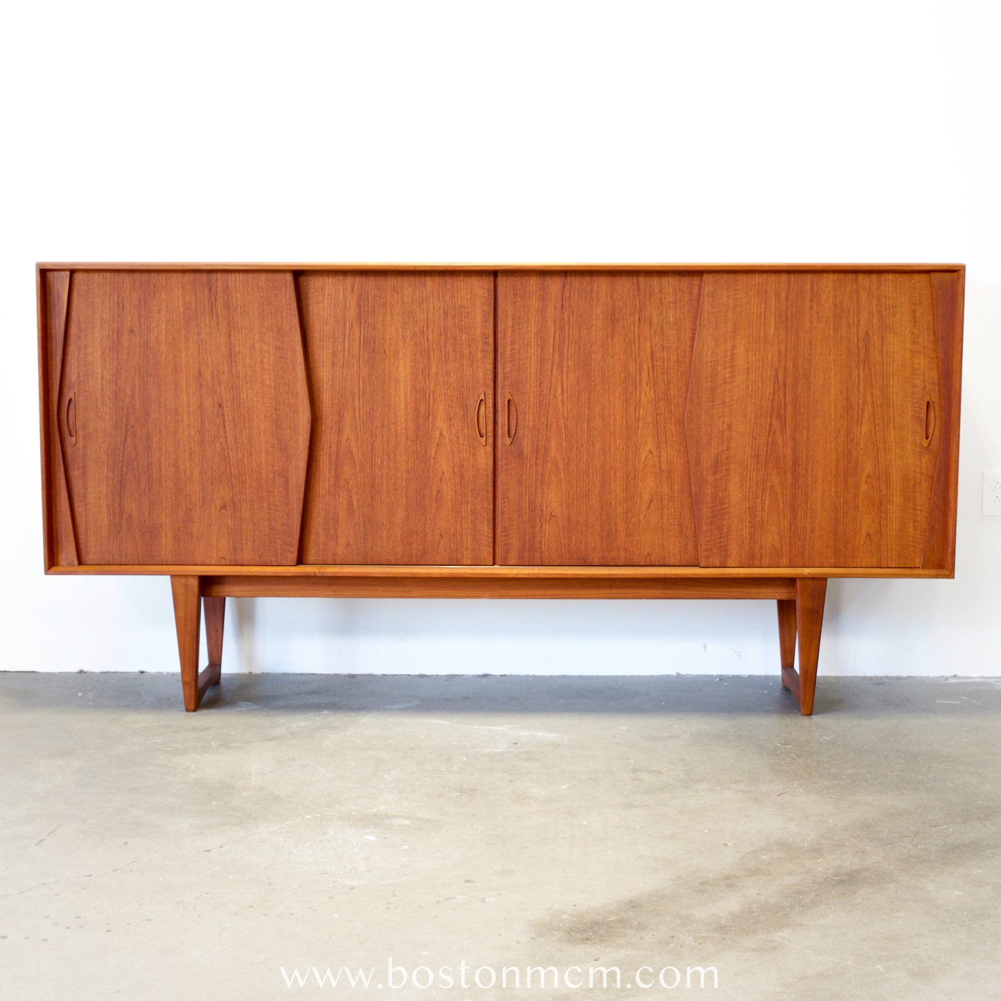 Kurt Østervig Teak Tall Sideboard / Highboard with Illuminated Bar Cabinet - #A1656