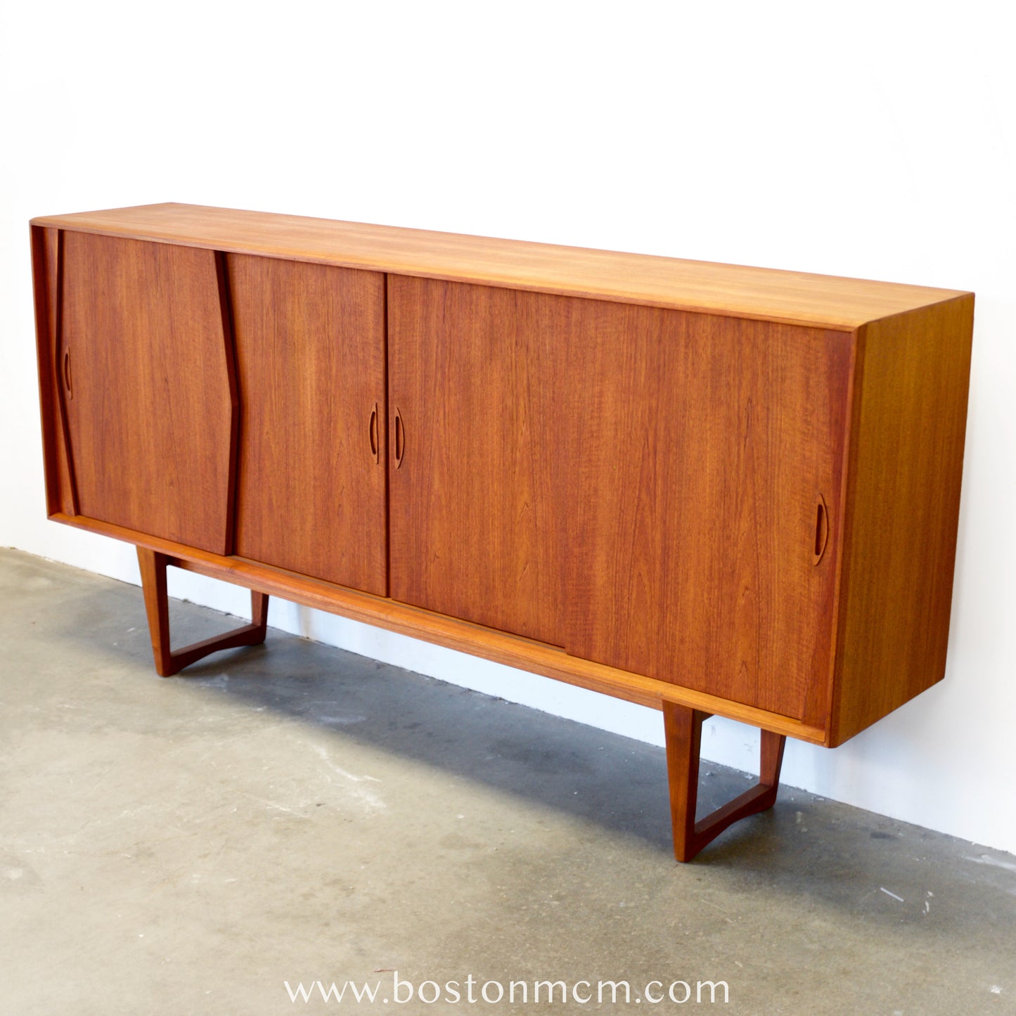 Kurt Østervig Teak Tall Sideboard / Highboard with Illuminated Bar Cabinet - #A1656