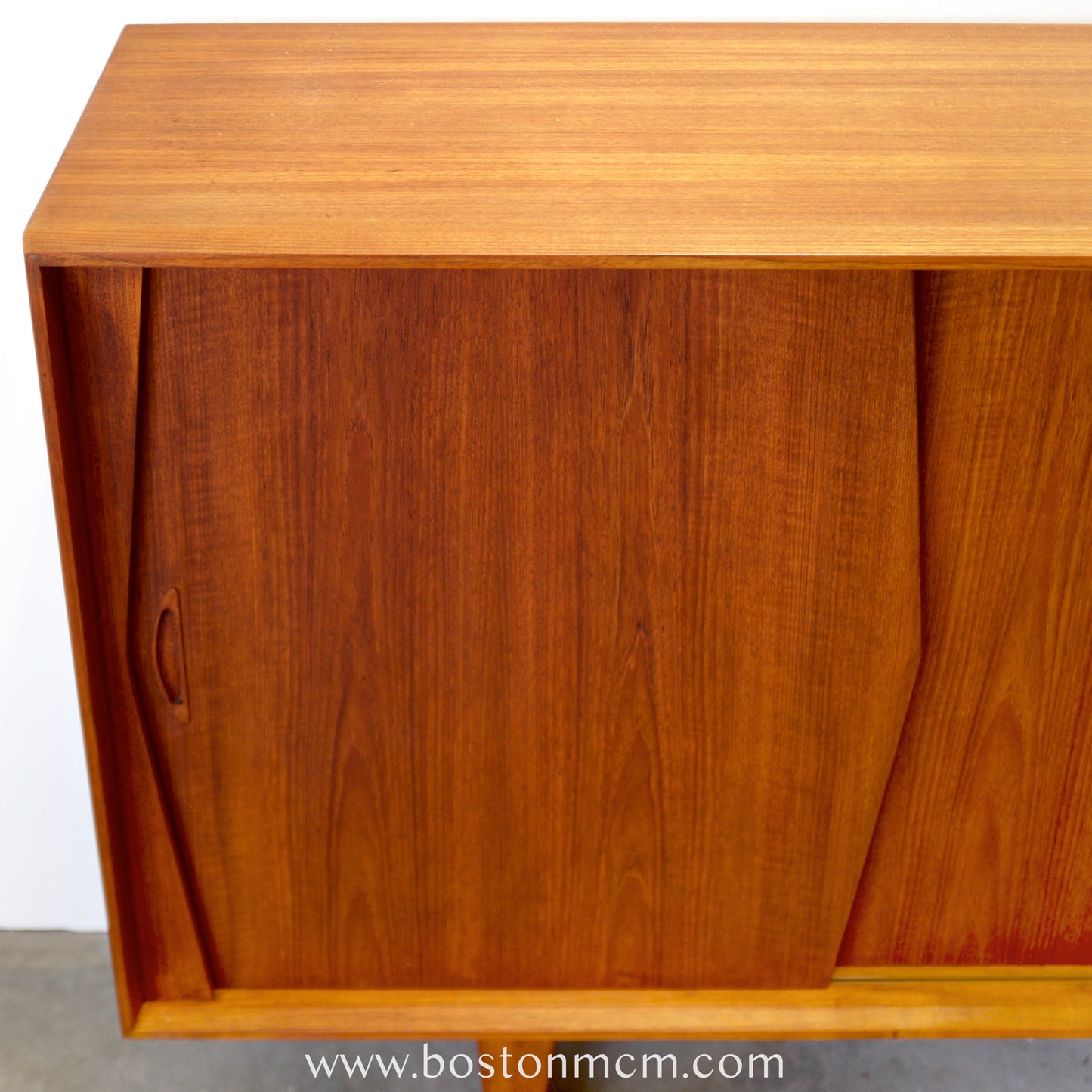 Kurt Østervig Teak Tall Sideboard / Highboard with Illuminated Bar Cabinet - #A1656