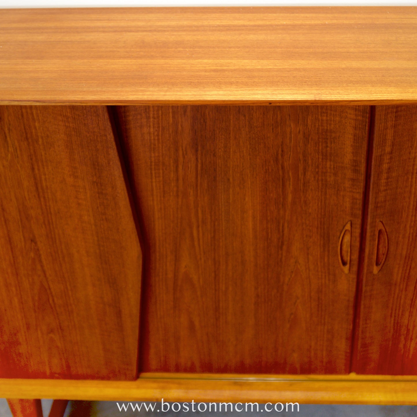 Kurt Østervig Teak Tall Sideboard / Highboard with Illuminated Bar Cabinet - #A1656