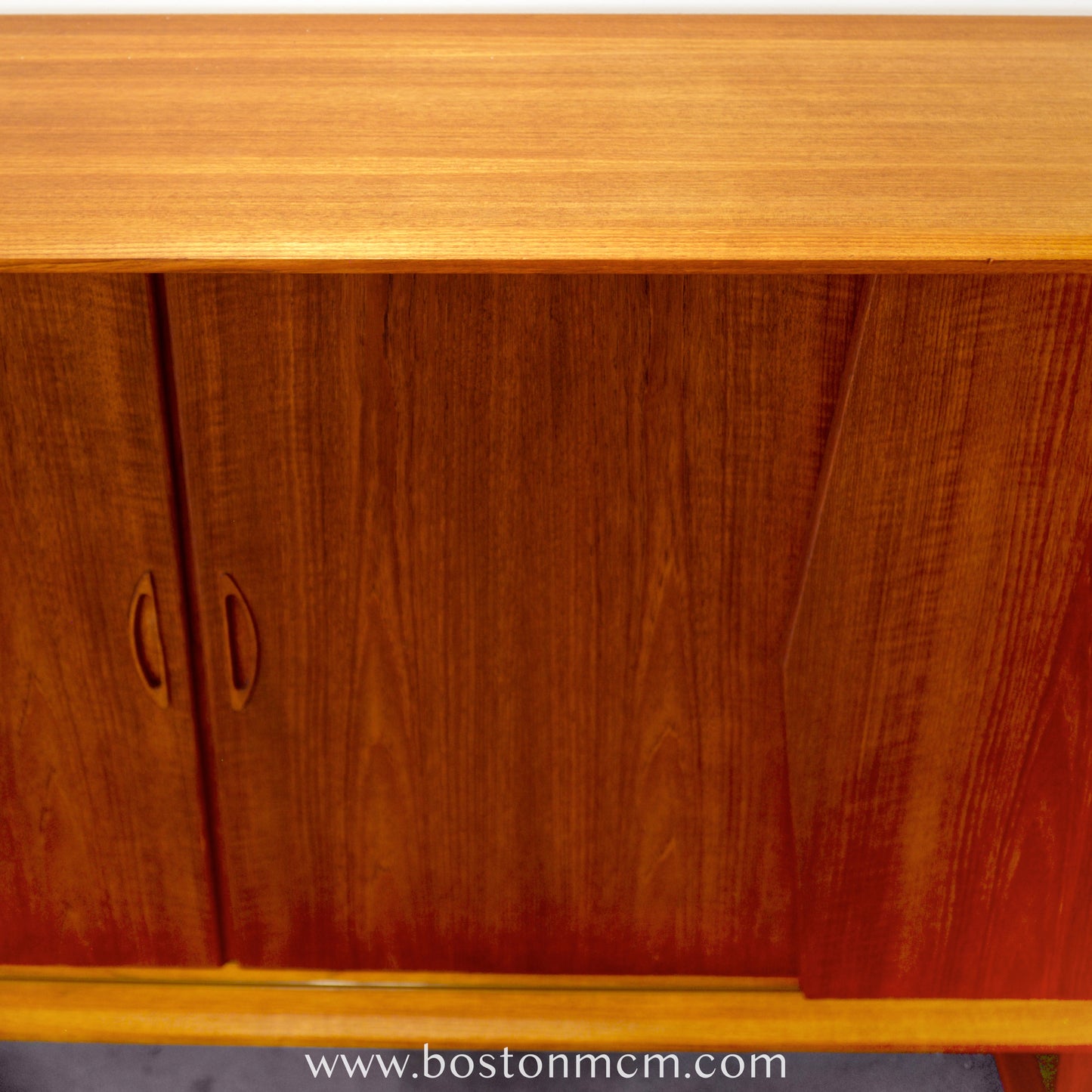 Kurt Østervig Teak Tall Sideboard / Highboard with Illuminated Bar Cabinet - #A1656