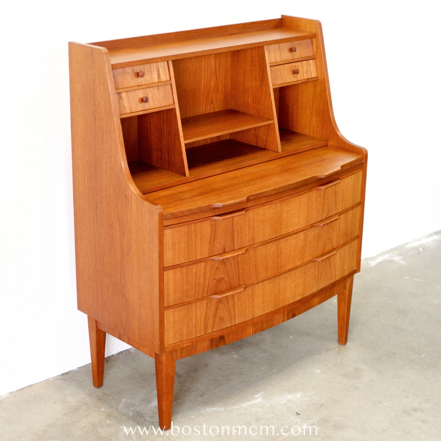 Danish Teak Secretary Desk - #A2257