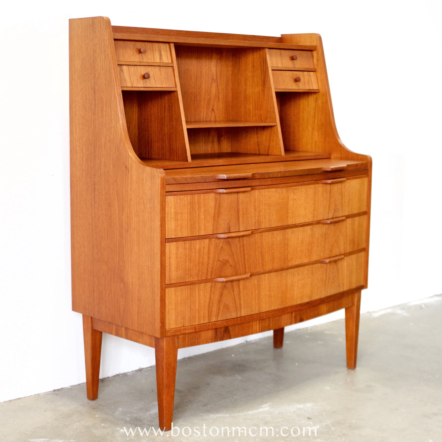 Danish Teak Secretary Desk - #A2257
