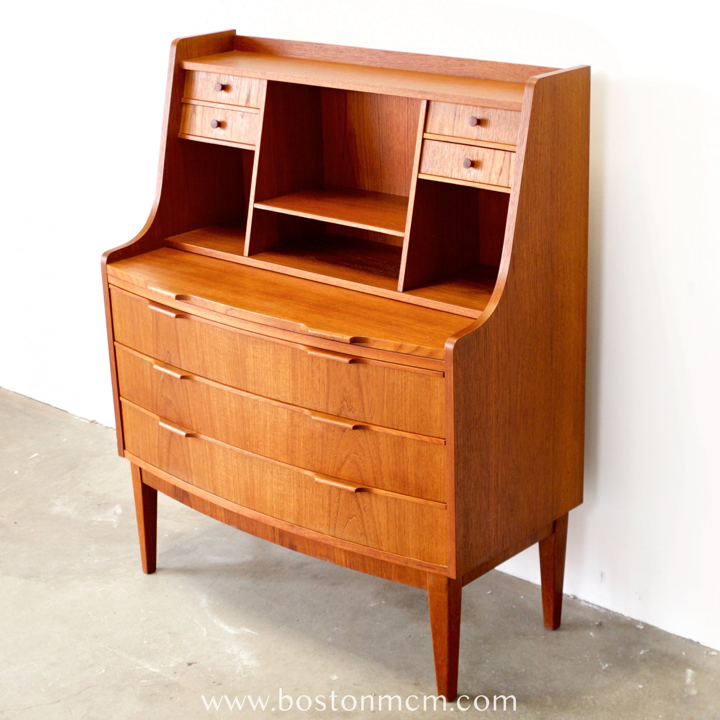 Danish Teak Secretary Desk - #A2257