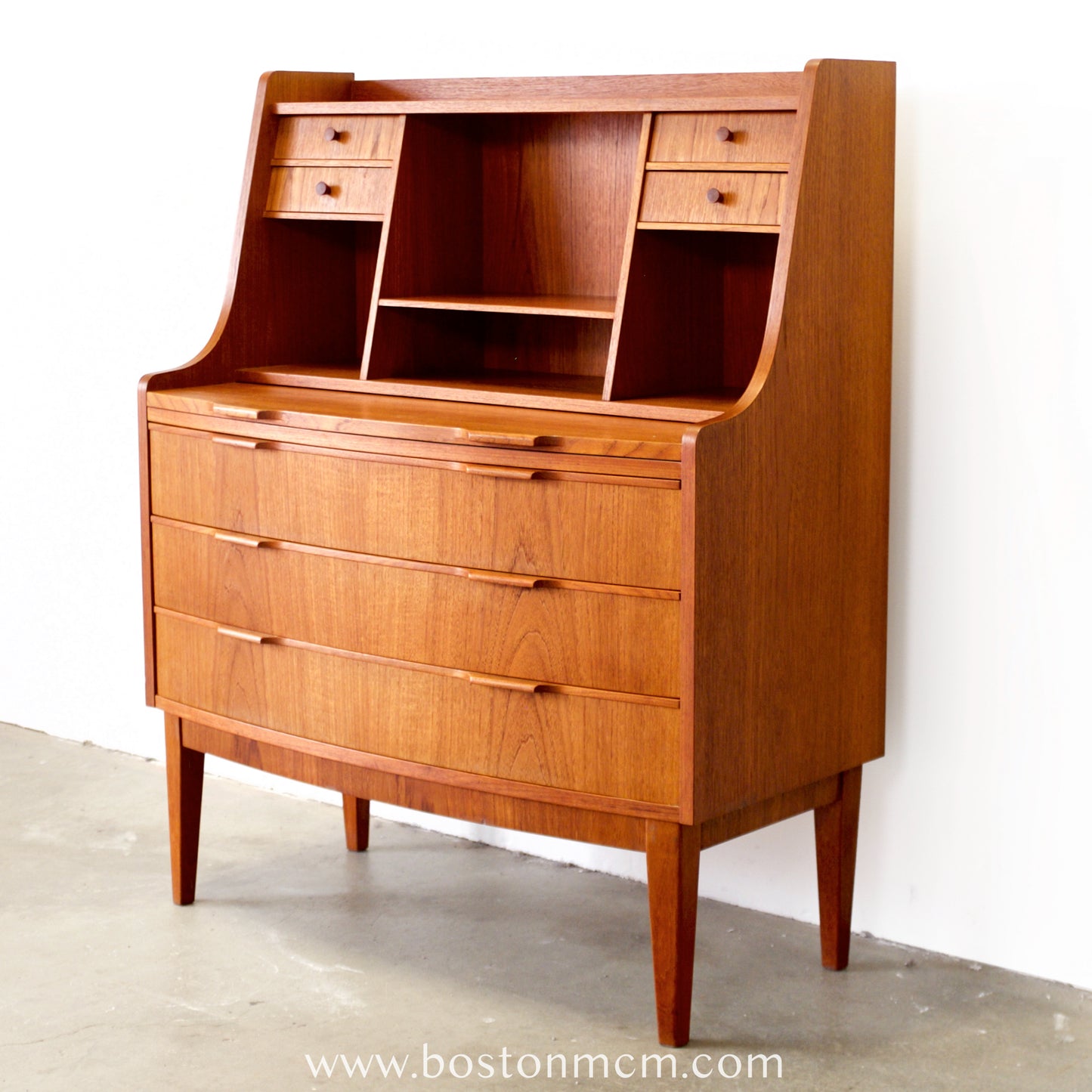 Danish Teak Secretary Desk - #A2257