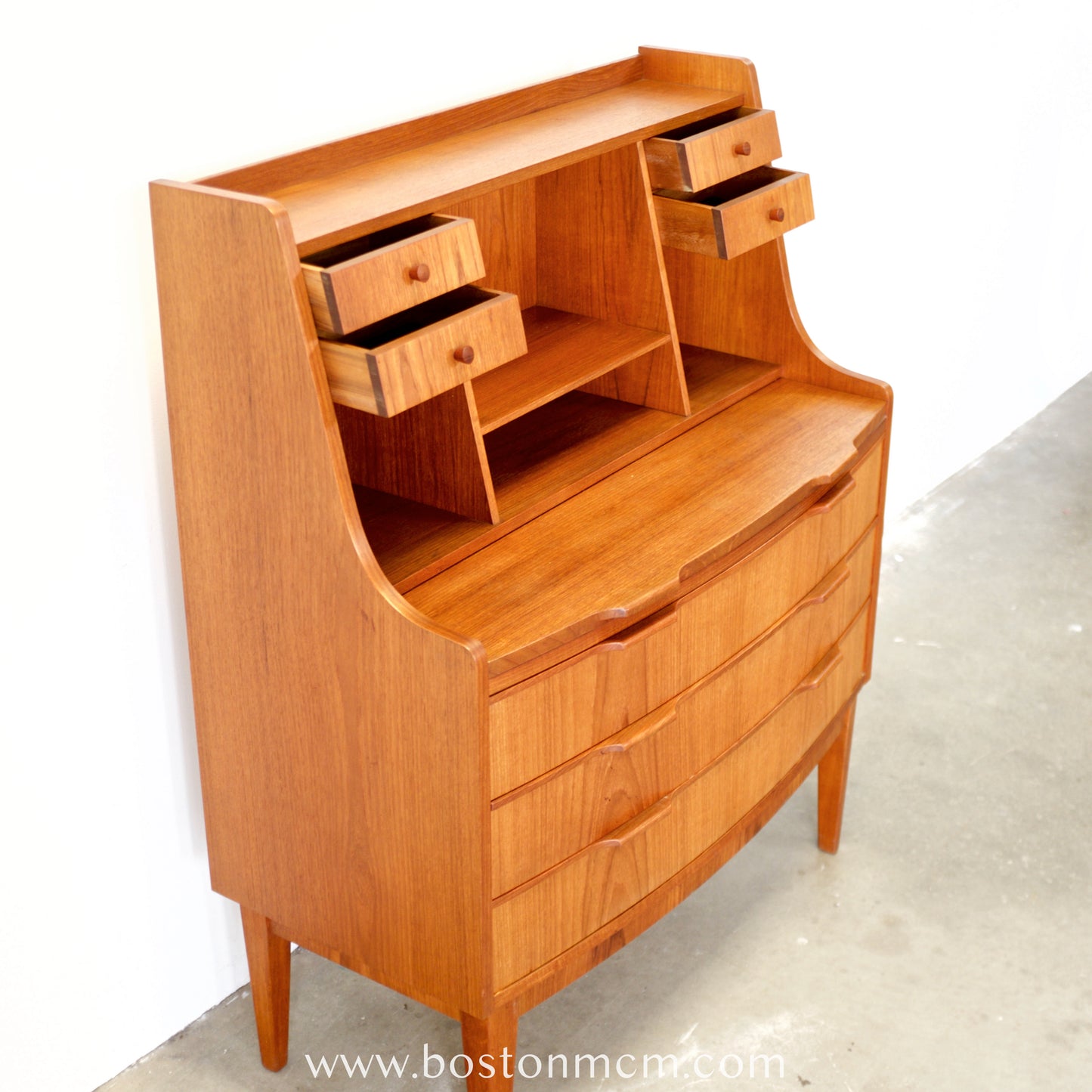 Danish Teak Secretary Desk - #A2257