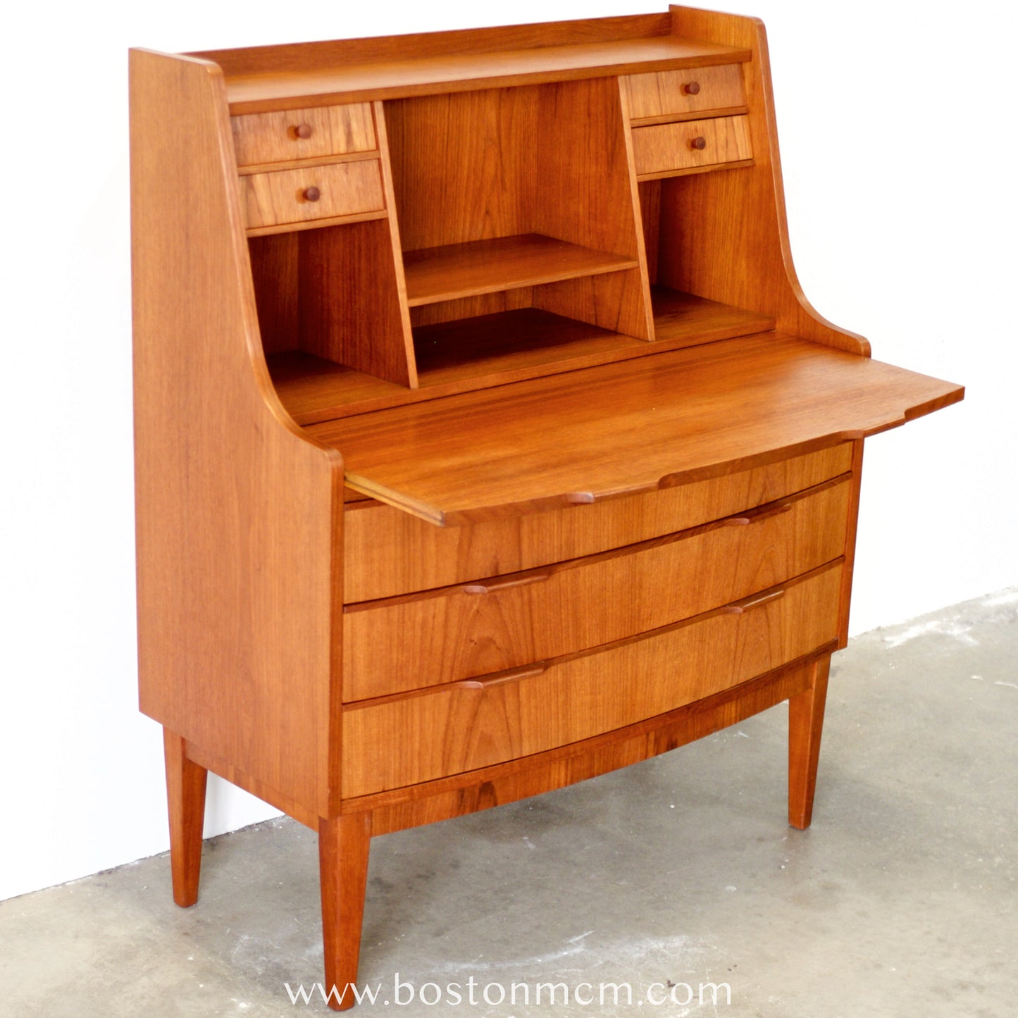 Danish Teak Secretary Desk - #A2257
