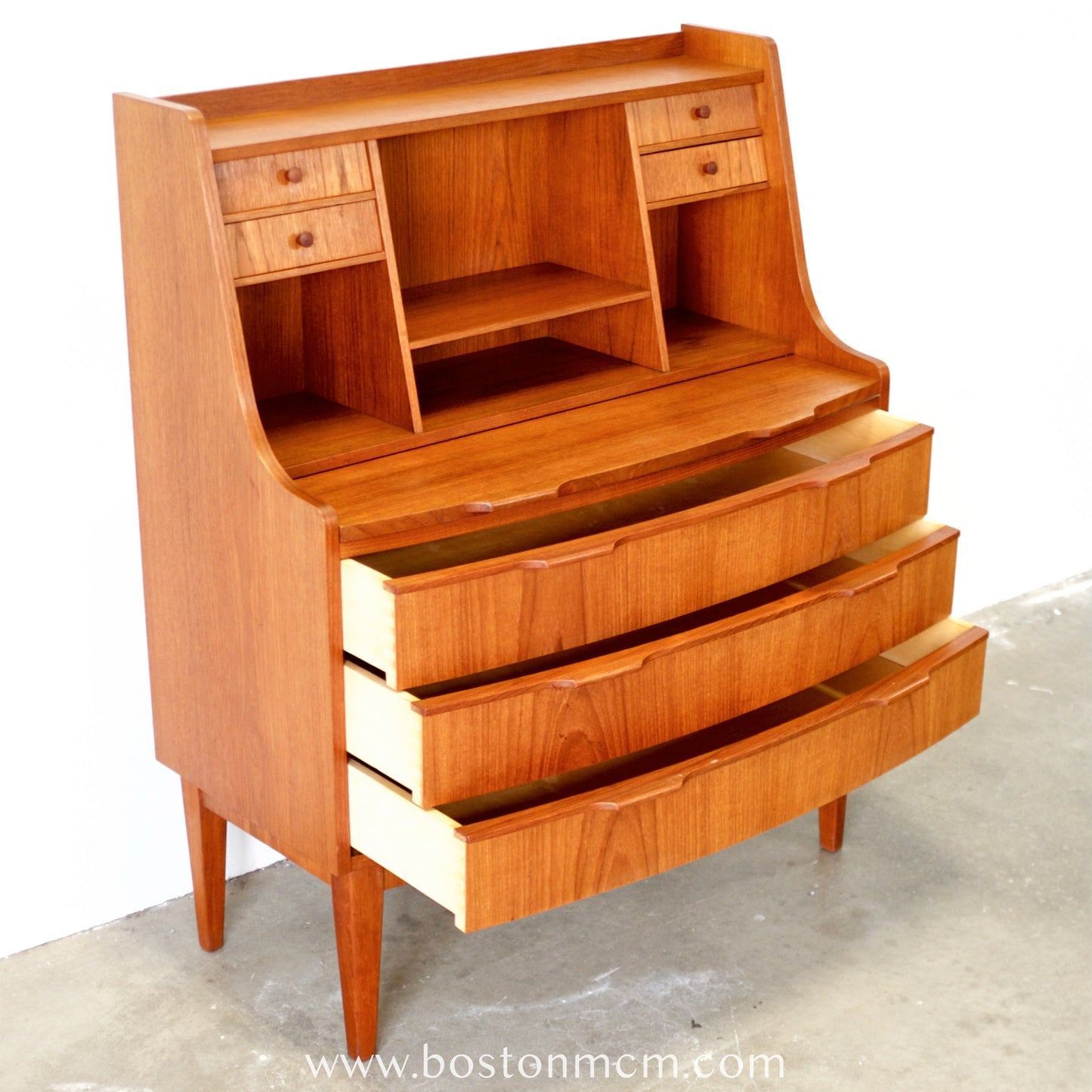 Danish Teak Secretary Desk - #A2257