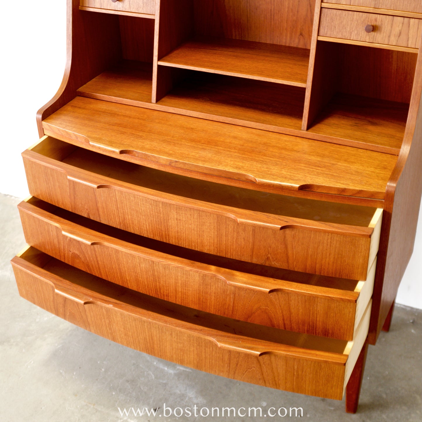Danish Teak Secretary Desk - #A2257